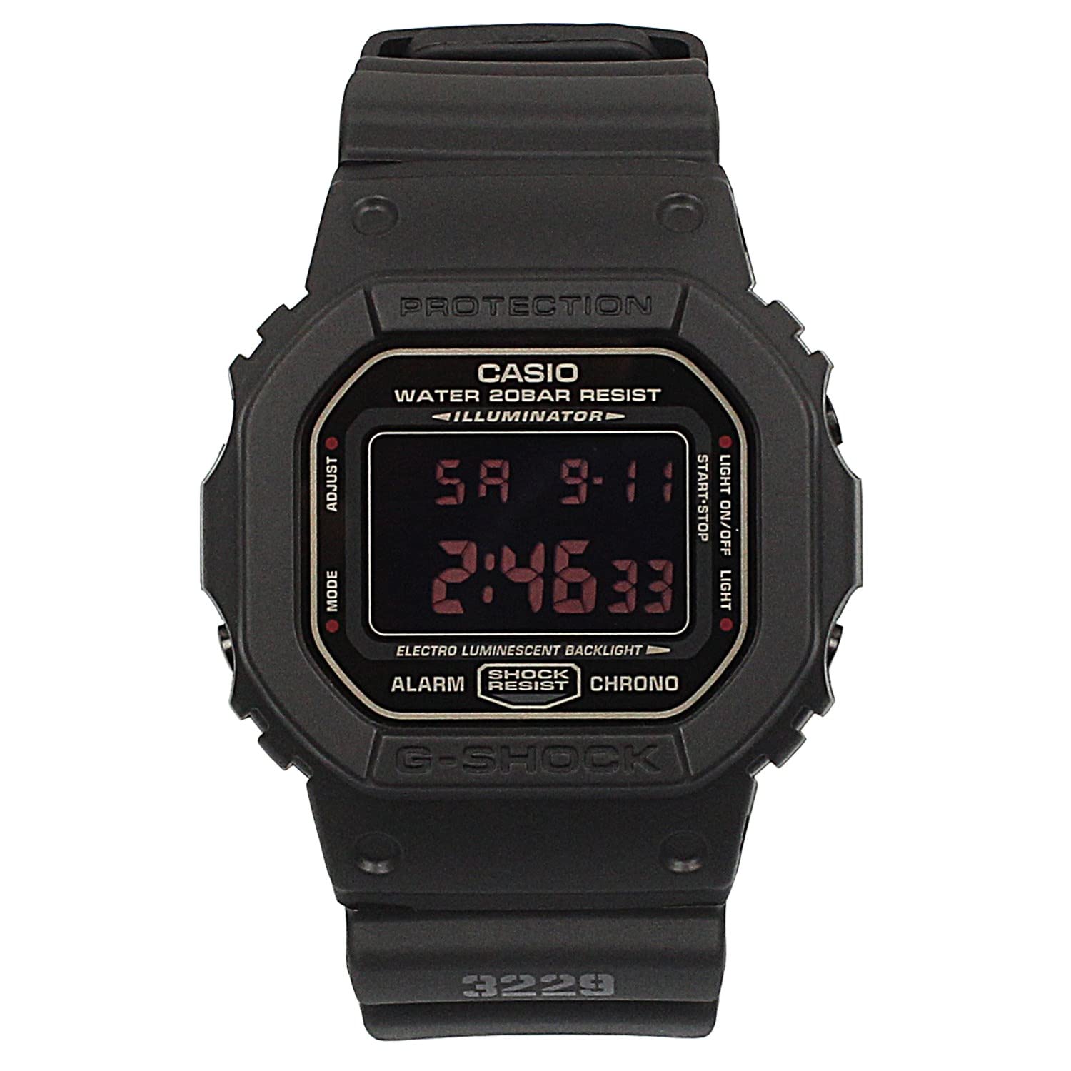 カシオCASIO G-SHOCK ショック MAT BLACK RED EYE DW-5600MS-1DR ブラック 腕時計逆輸入