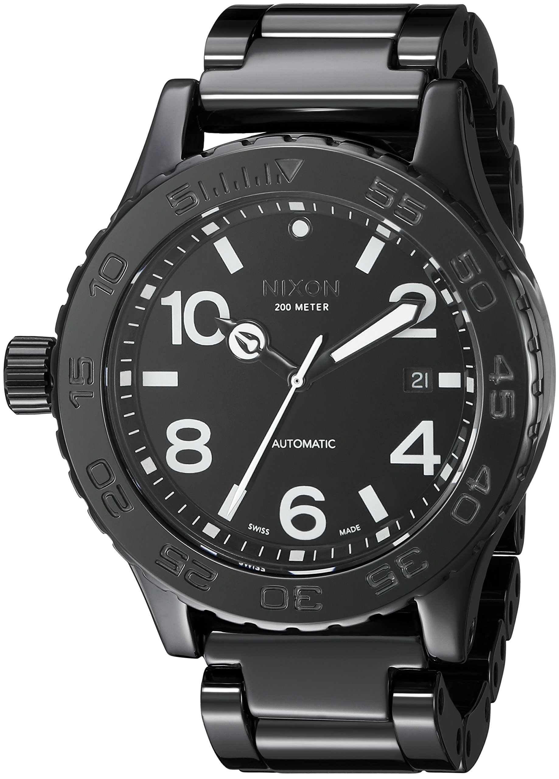 Nixon Mens A148-001-00 Ceramic 42-20 Analog Display Swiss Quartz Black Watch