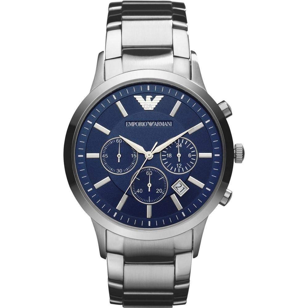 エンポリオアルマーニ EMPORIO ARMANI クロノグラフ 腕時計 ブルー ステンレススチールSS AR2448