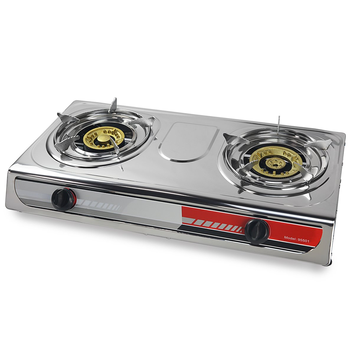 XtremepowerUS Double Burner Stove wAuto Ignition Outdoor Propane Portable Camping Cooking Range