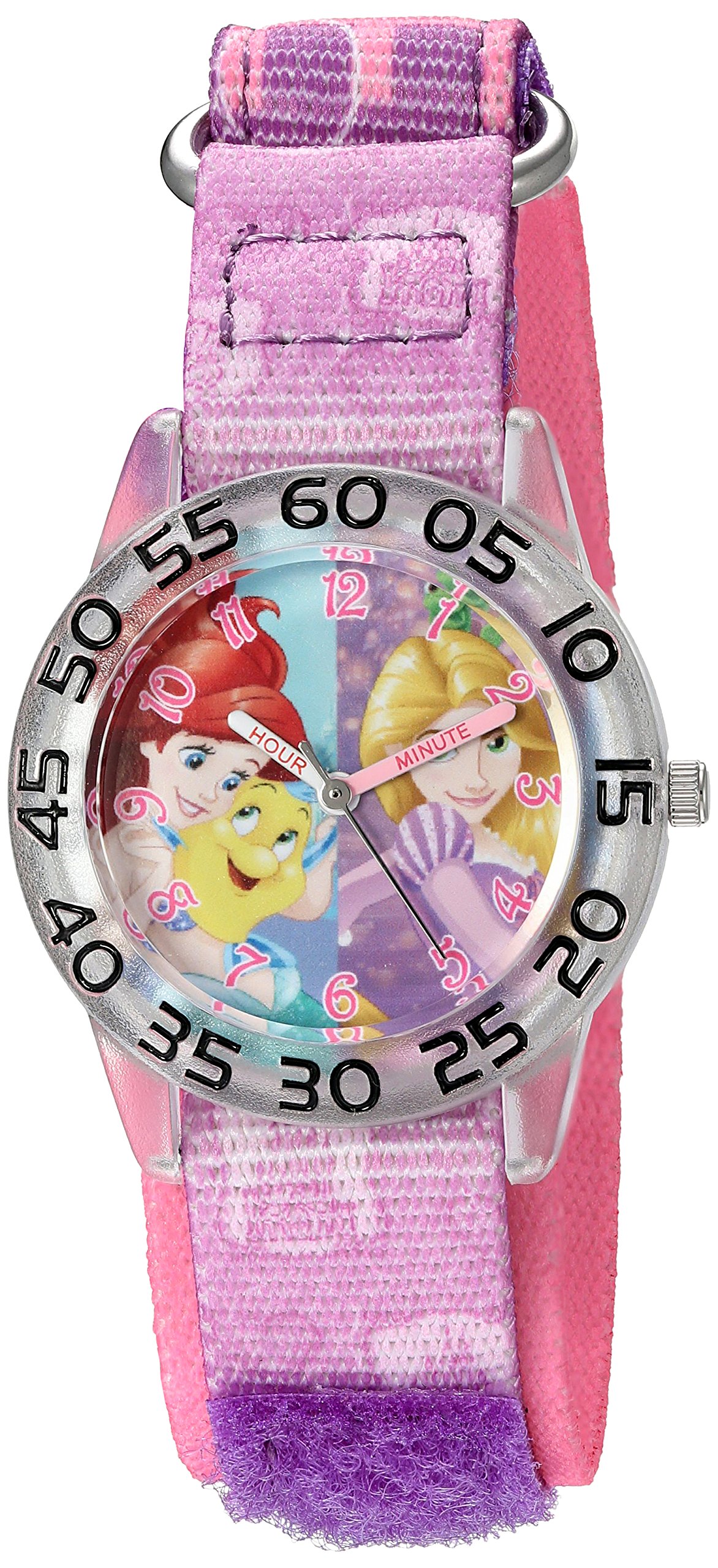 ディズニーGirl's ラプンツェル Quartzプラスチックとナイロン時計カラーパープルモデ