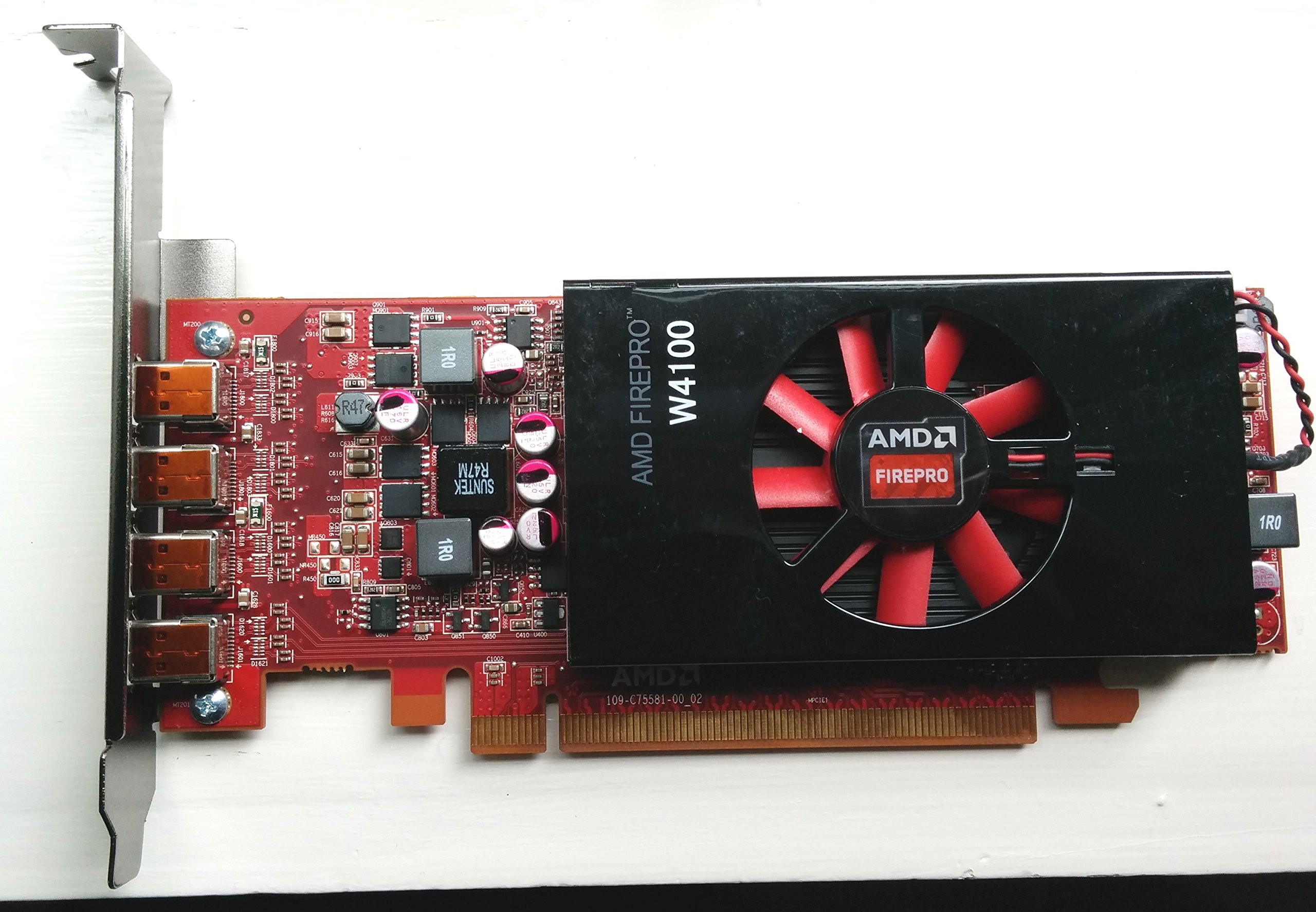 ATI AMD FirePro W4100 100-505979 ビデオカード 2GB GDDR5 Mini用ディスプレイポート4個 薄型 PCI-Express