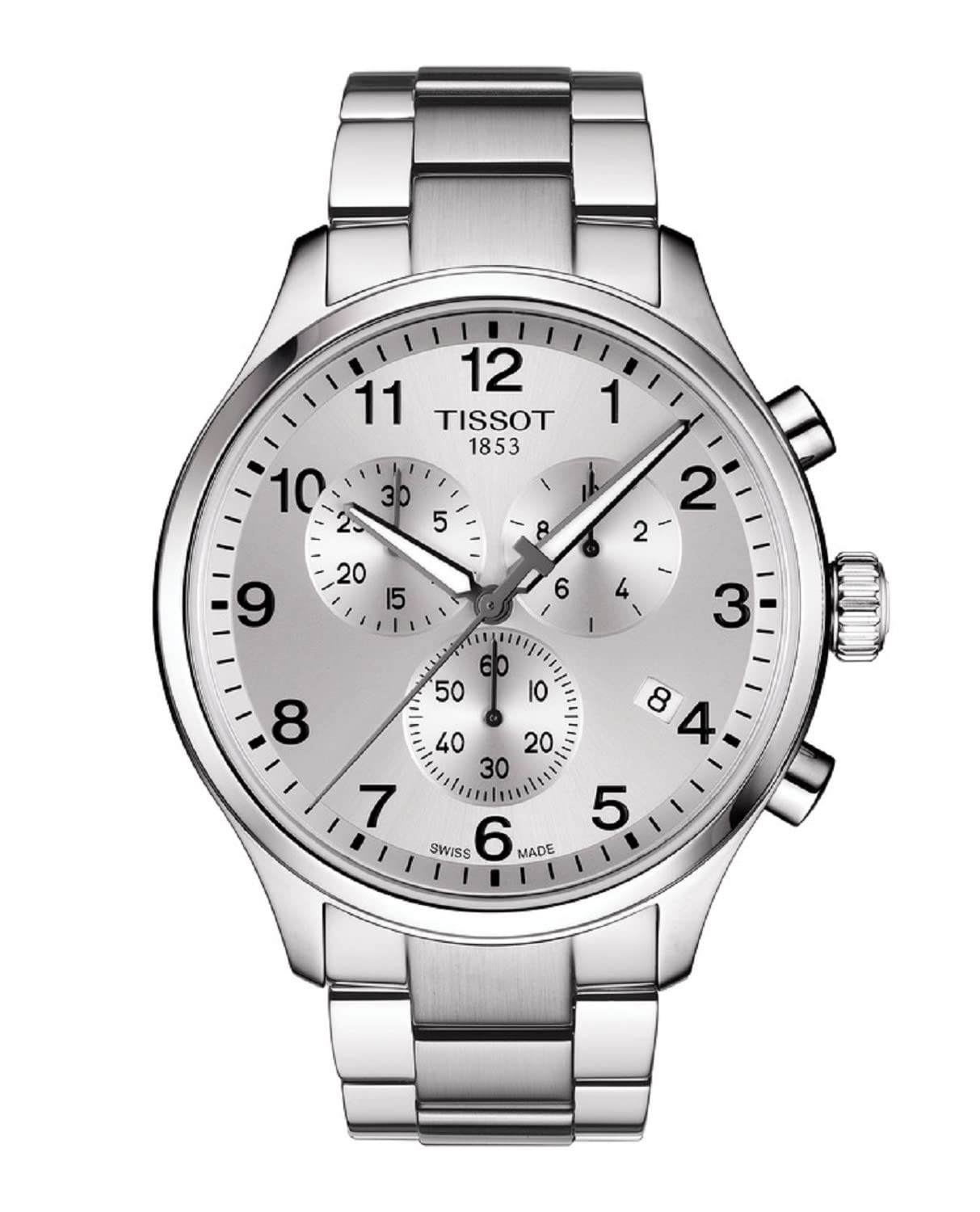 TISSOTティソ 腕時計 メンズ TISSOT クロノ XL クラシック シルバー文字盤 ブレスレット T116617110
