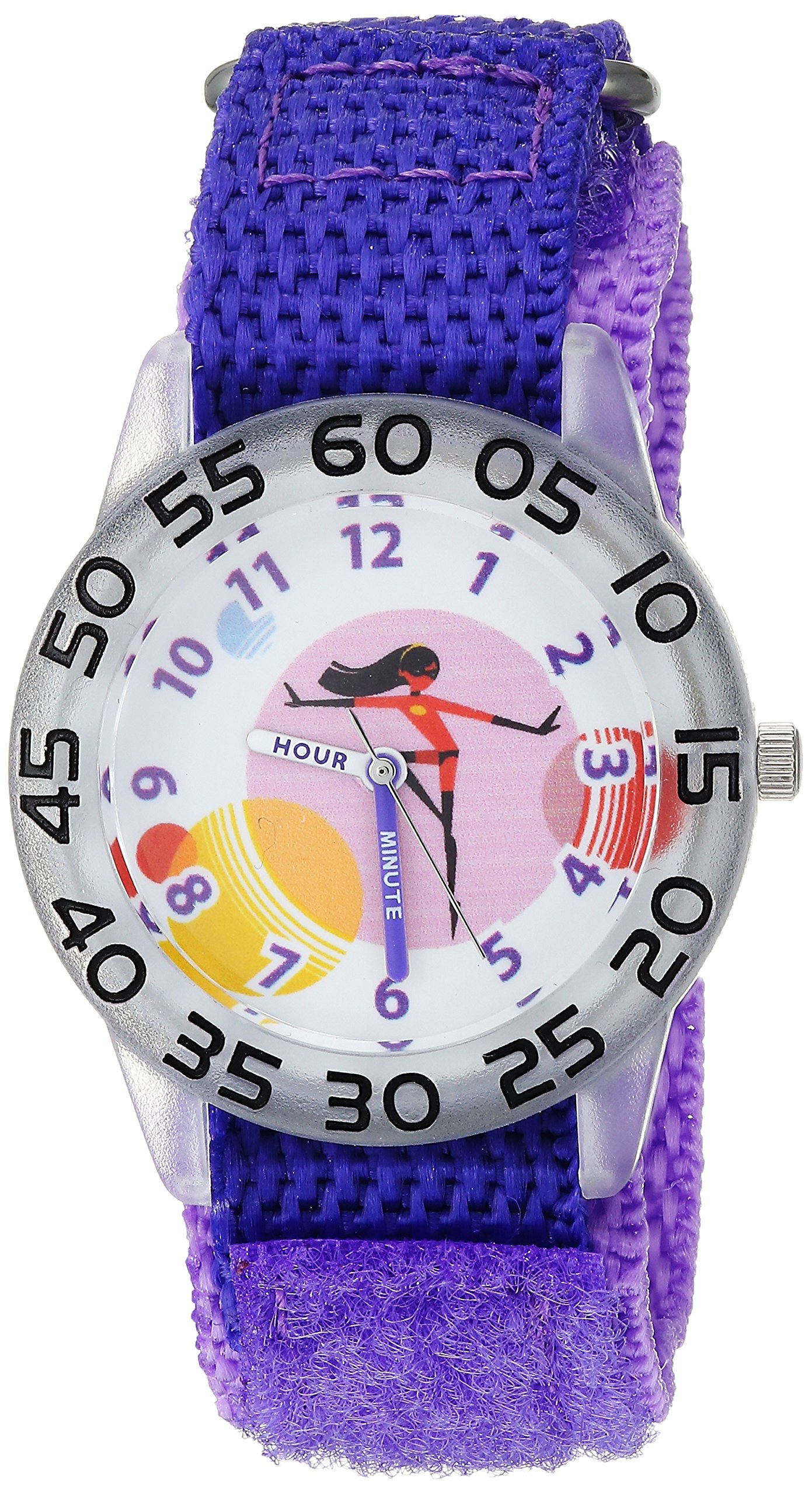 DISNEY Girls Incredibles 2 Analog-Quartz Watch with Nylon Strap Purple 19.8 Model WDS000571