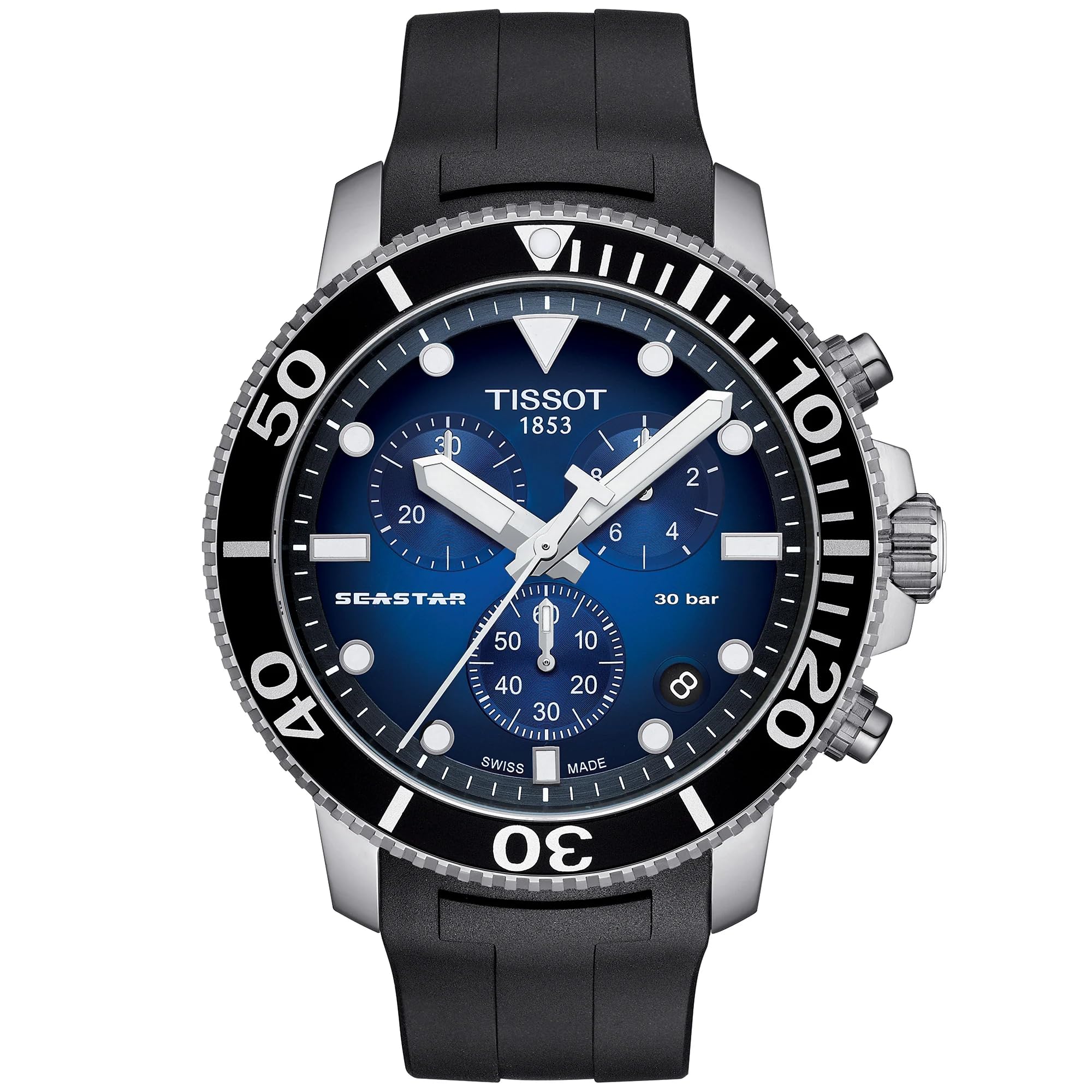 TISSOTティソ 腕時計 メンズ TISSOT シースター 1000 クロノグラフ ブルー文字盤 ラバーベルト T1