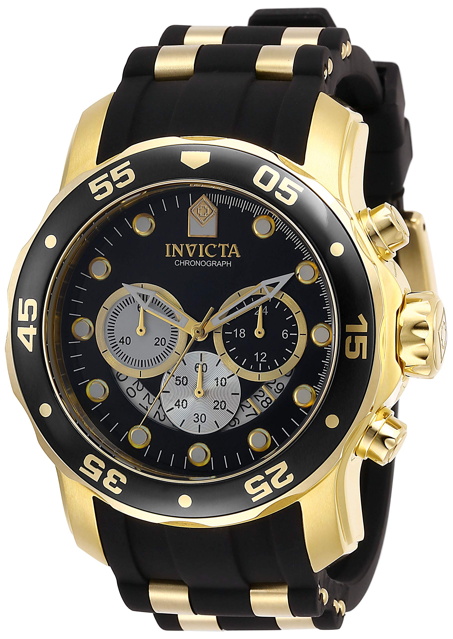 Invicta Mens 28722 Pro Diver Quartz Chronograph Black Dial Watch
