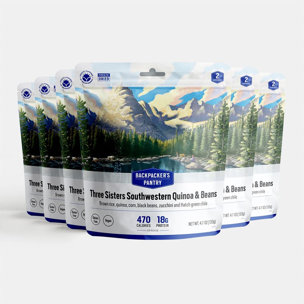 Backpackers Pantry Three Sisters Southwestern Quinoa Beans - Freeze Dried Backpacking Camping Food - Emergency Food - 18