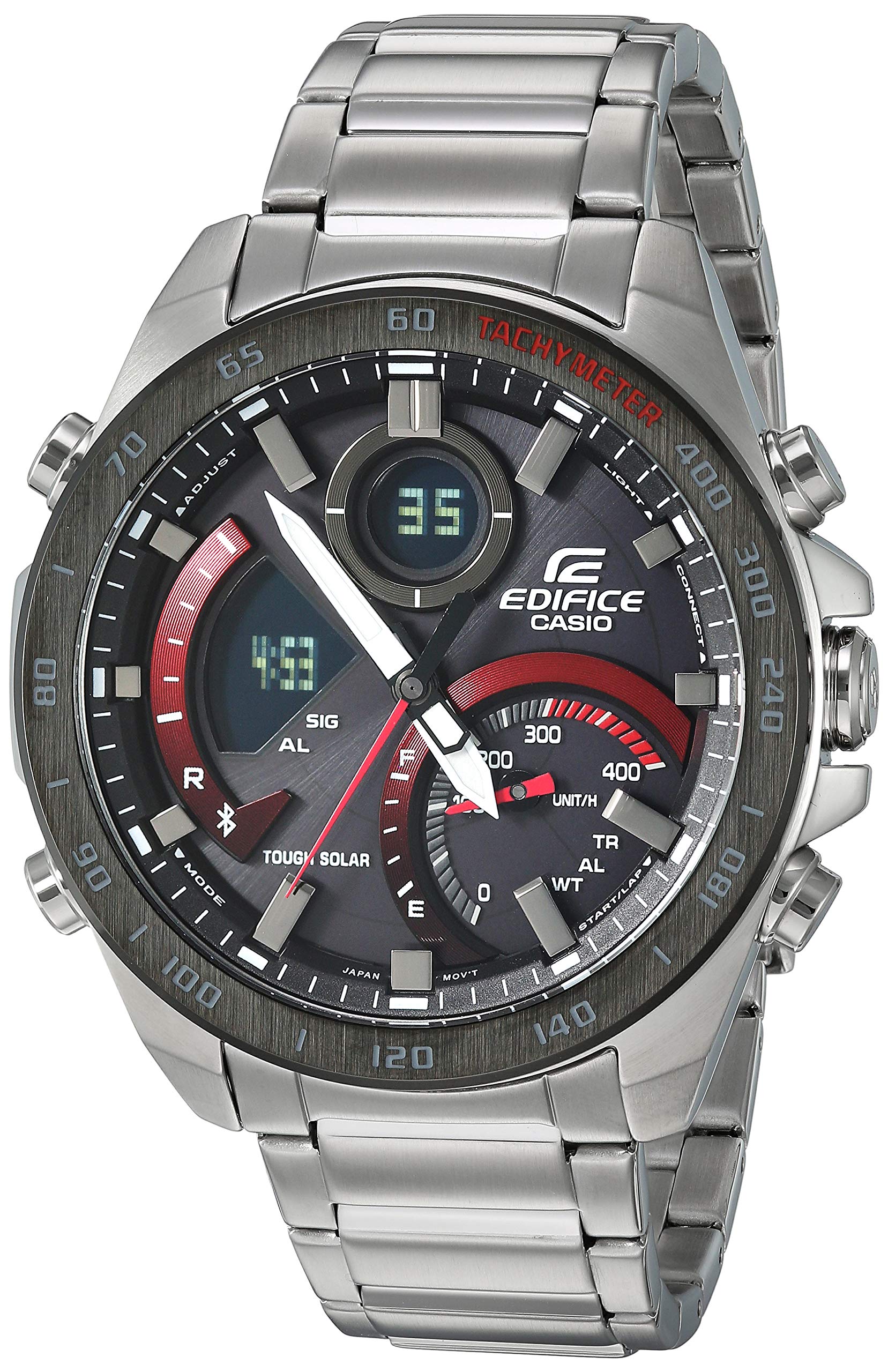 Casio Men39s Edifice Quartz Watch with Stainless-Steel Strap Silver 21 Model ECB-900DB-1ACF
