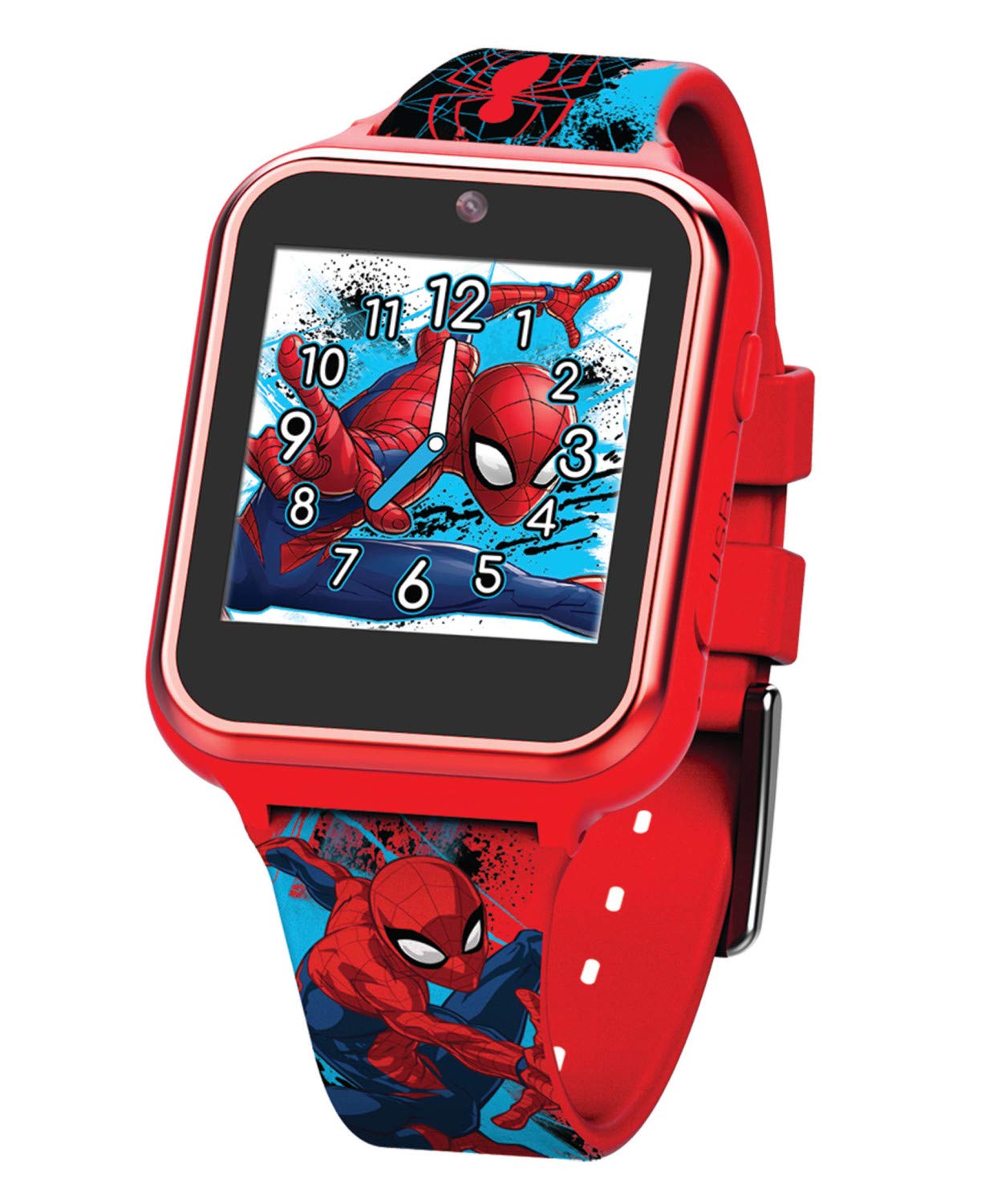 Accutime Marvel Spider-Man Red Educational Touchscreen Smart Watch Toy for Boys Girls Toddlers - Selfie Cam Learning Games