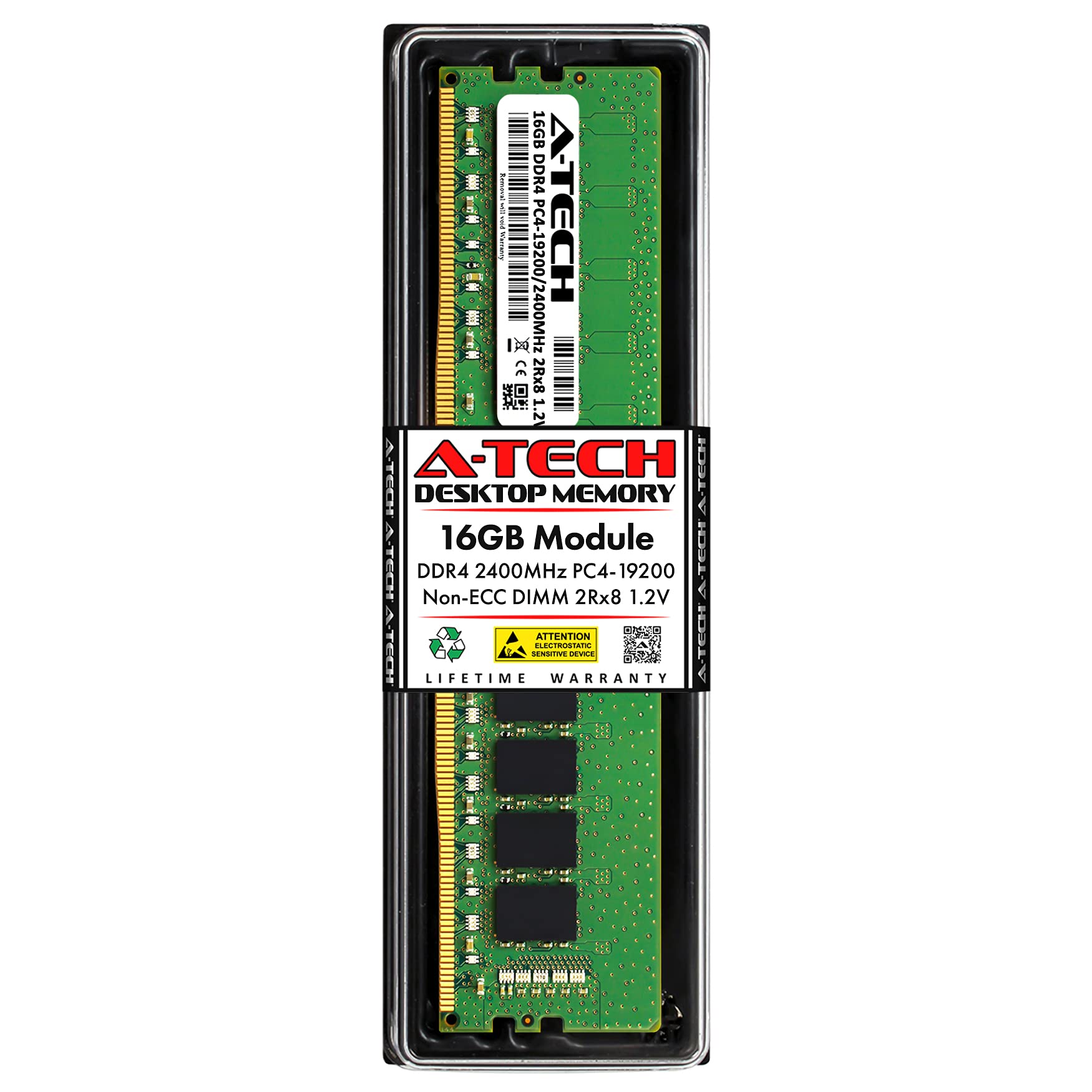 A-Tech 16GB RAM 交換用 Crucial CT16G4DFD824A DDR4 2400MHz PC4-19200 2Rx8 1.2V UDIMM 非ECC 288ピン DIMM メモリモ