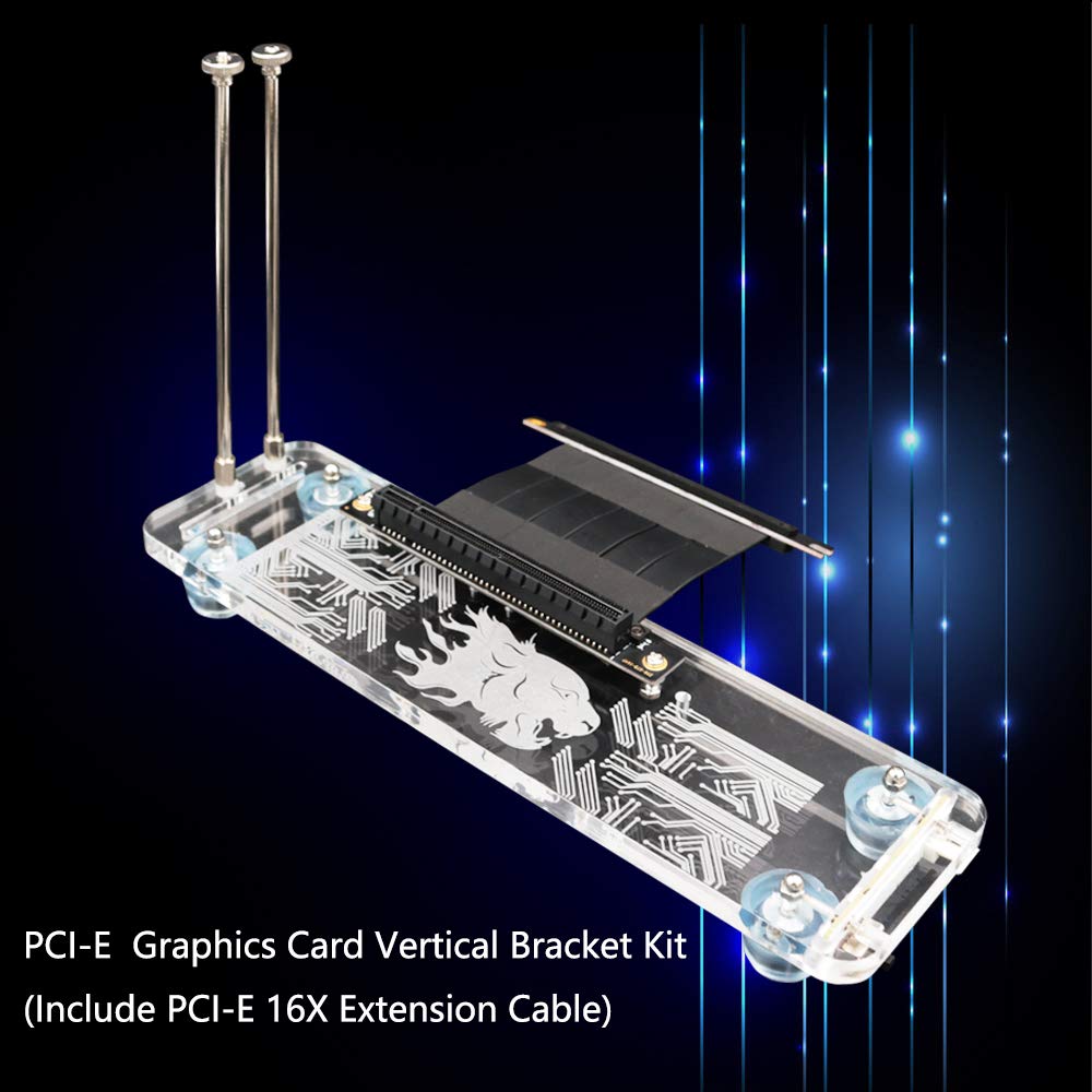 Mustpoint PCI-E 3.0 16X グラフィックスカード 縦型キックスタンドベース RGB LEDライト付き DIY ATX
