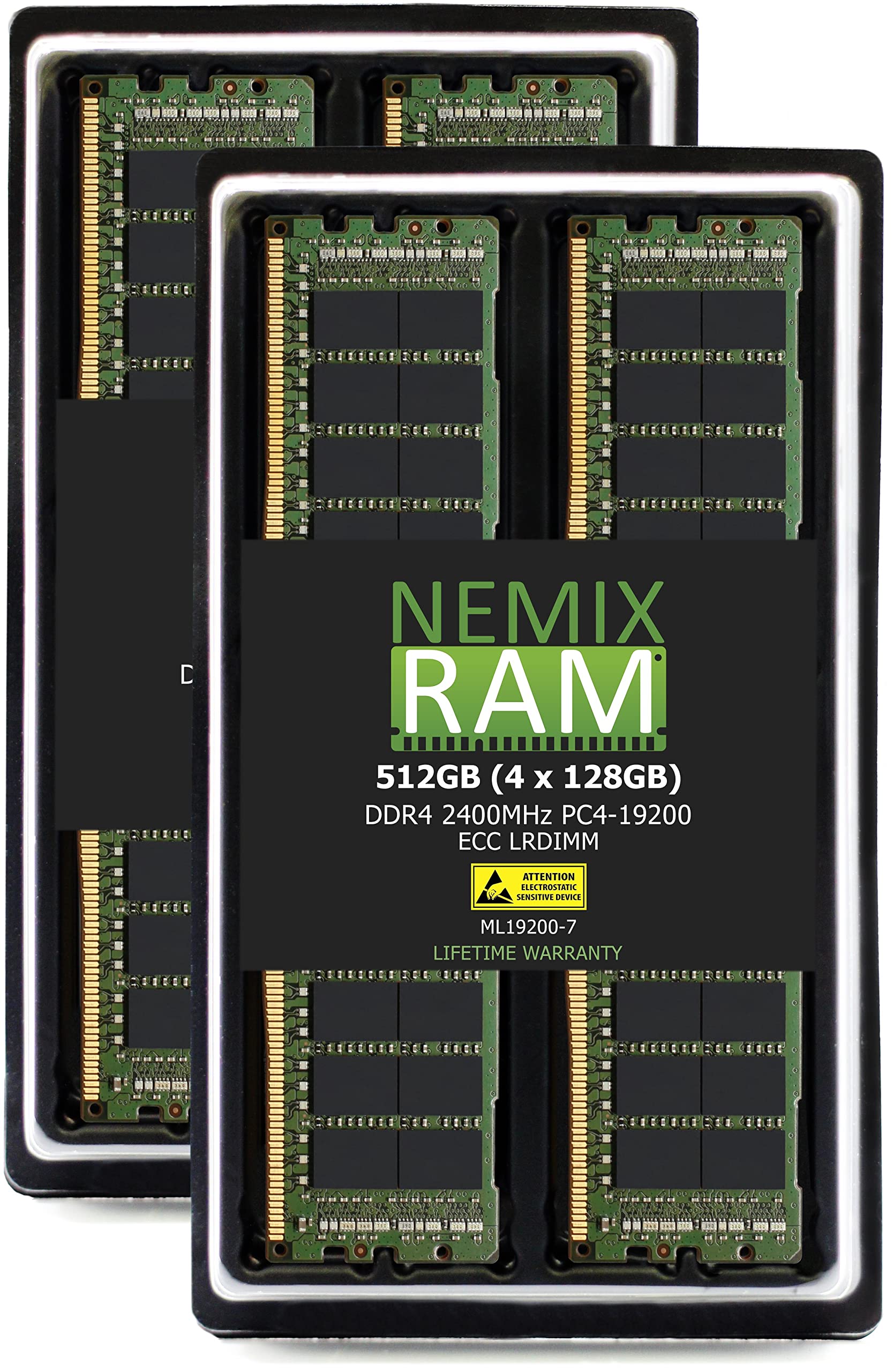 512GB 4x128GB DDR4-2400 LRDIMM 8Rx4 Memory for ASUS KNPA-U16 AMD EPYC 7000 Series by Nemix Ram