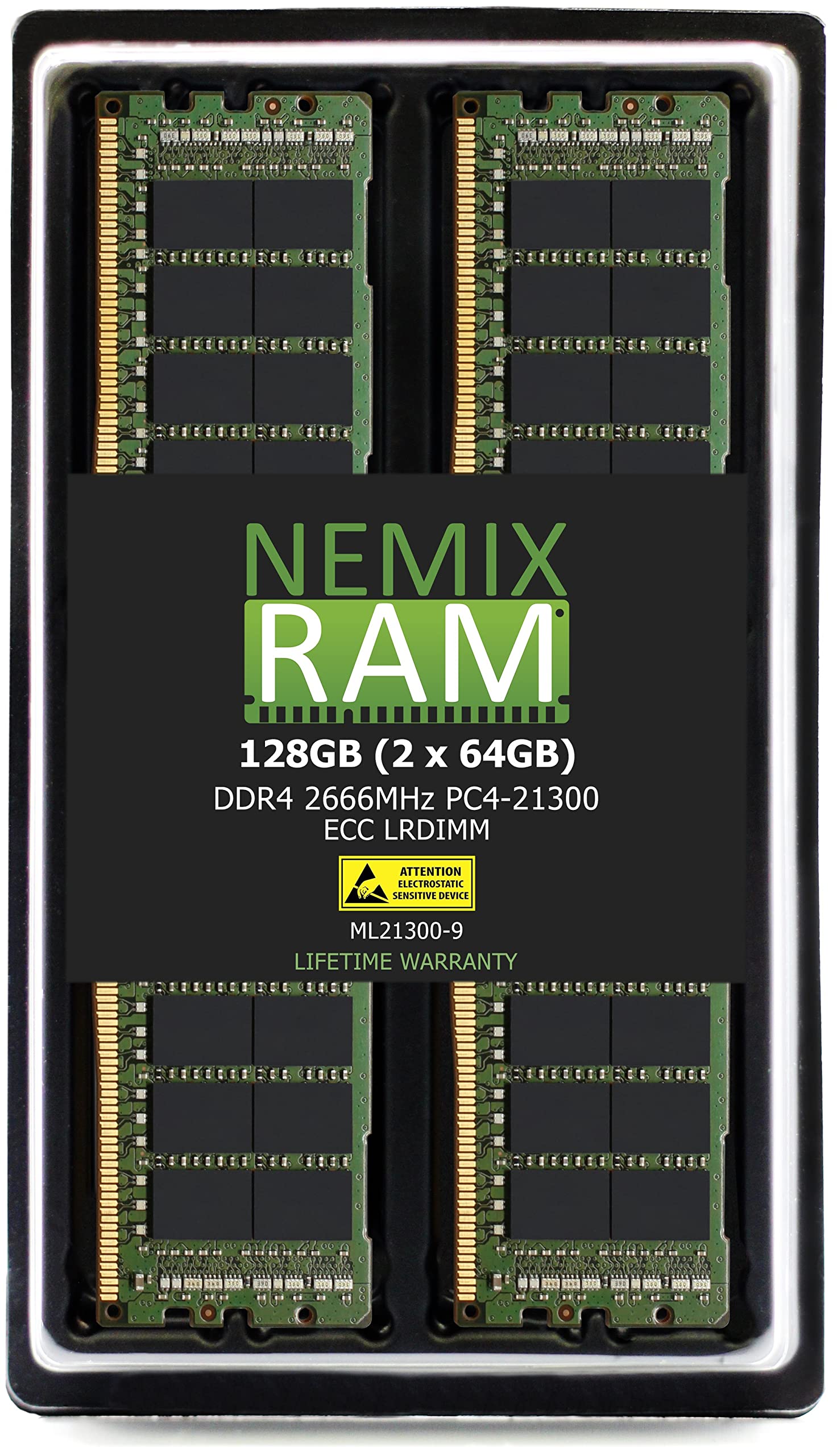 128GB 2x64GB DDR4-2666 LRDIMM 4Rx4 Memory for ASUS KNPA-U16 AMD EPYC 7000 Series by Nemix Ram