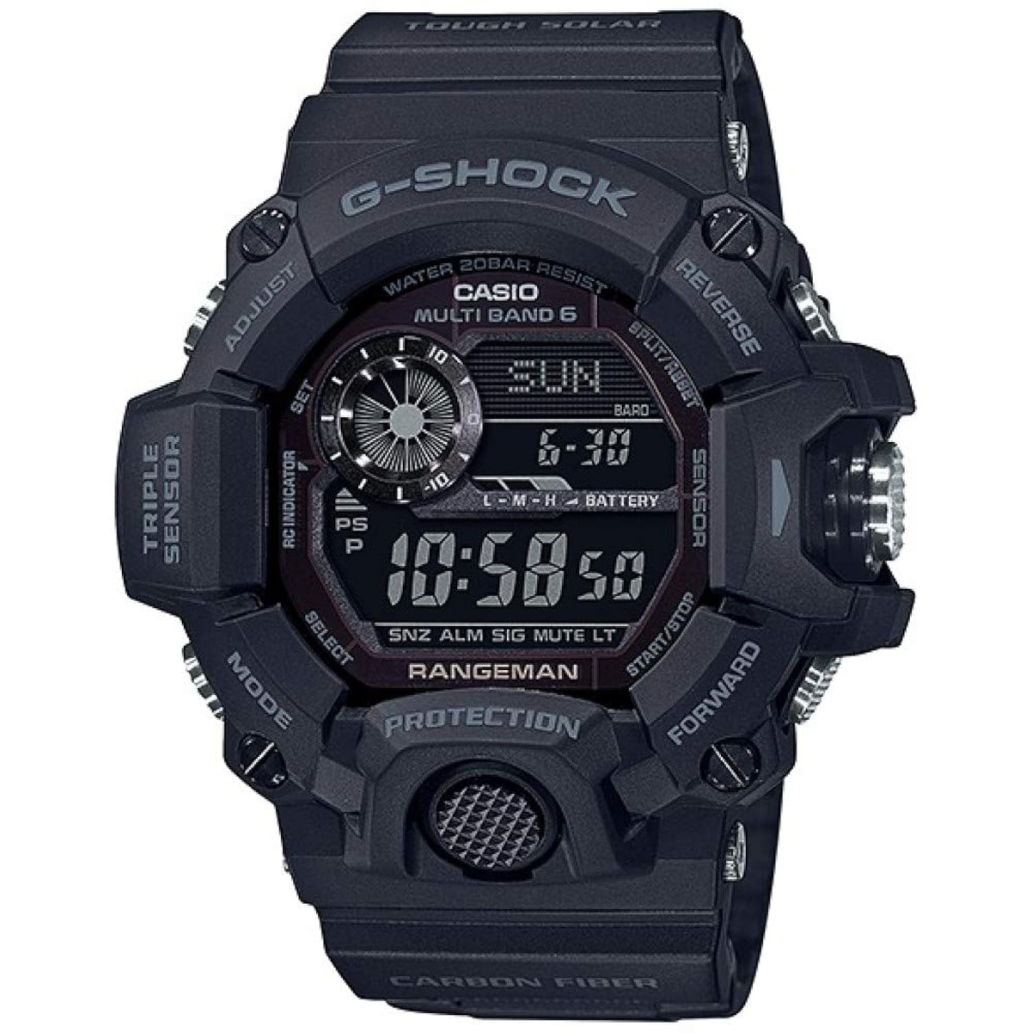 Casio mens Tactical Rangeman G-Shock Solar Atomic Watch BlackBlack GW9400-1B