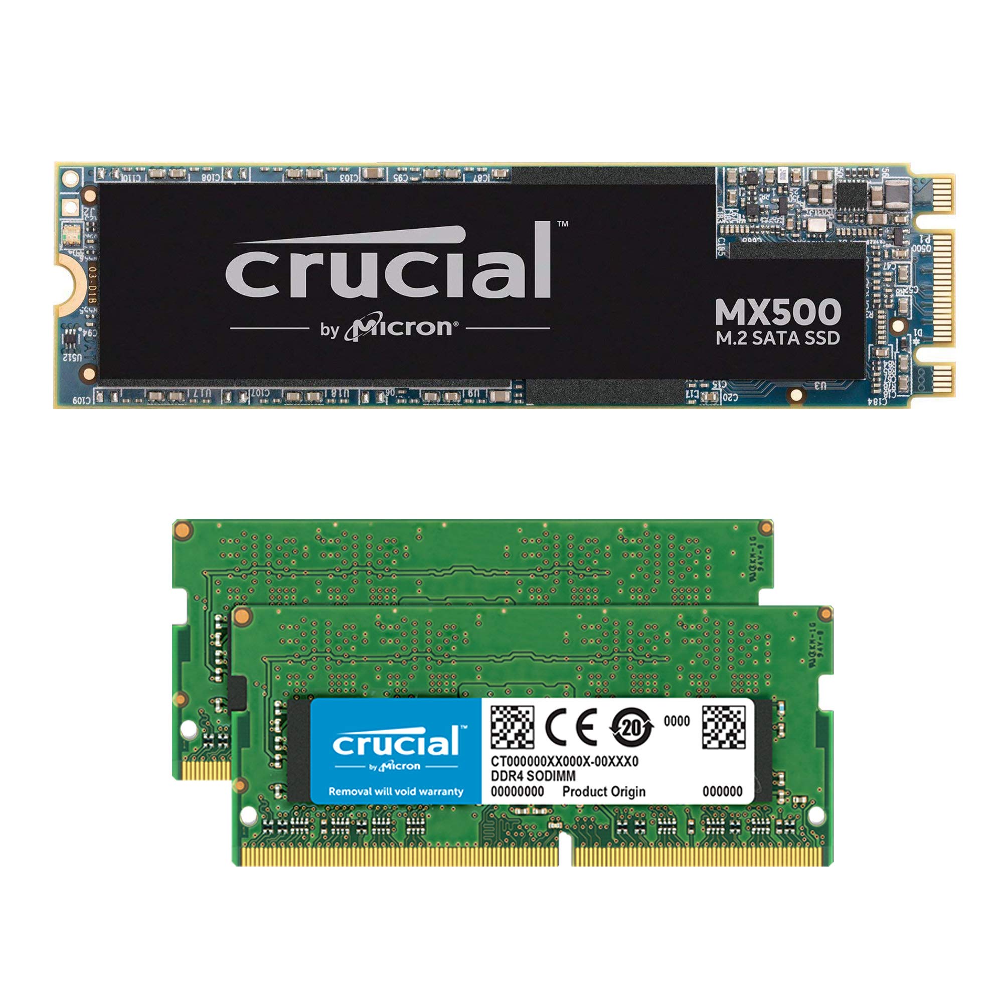 Crucial MX500 1TB M.2 SATA 6Gb SSD CT1000MX500SSD4 バンドル 32GB 16GB2 DDR4 PC4-21300 2666MHz メモリキット CT2K