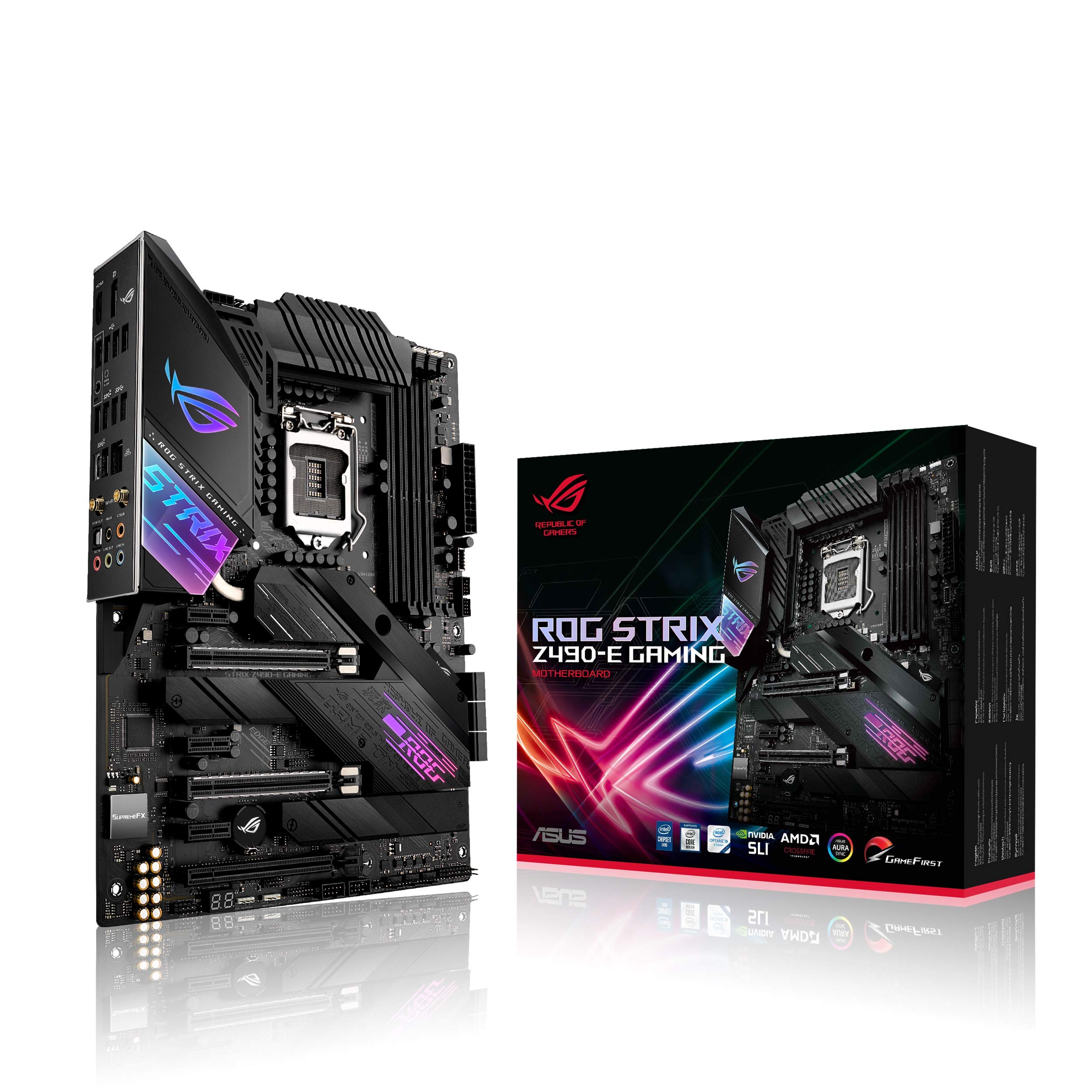 ASUS ROG Strix Z490-E Gaming Z490- WiFi 6 LGA 1200 Intel 10th Gen ATX Gaming Motherboard 142 Power Stages DDR4 4600 In