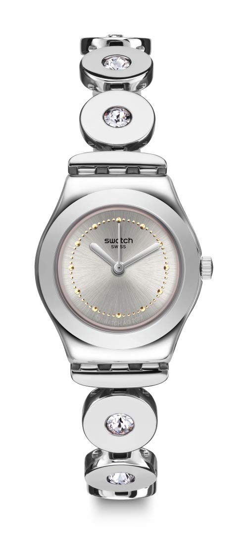 Swatch Womens Time Core Swiss Quartz Stainless Steel Strap Gray 12 Casual Watch Model YSS317G Grey