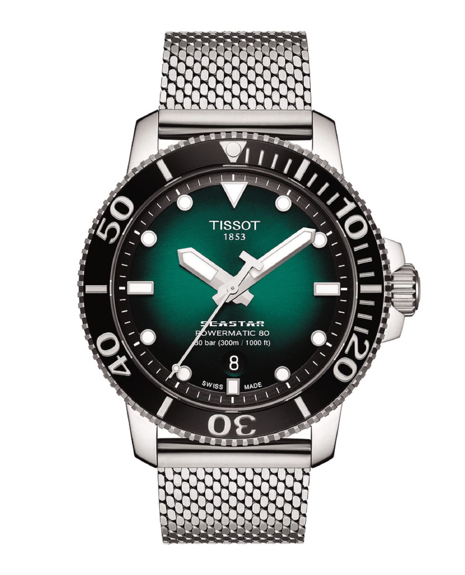 TISSOTティソ 腕時計 メンズ TISSOT シースター 1000 オートマティック グリーン文字盤 ブレスレ