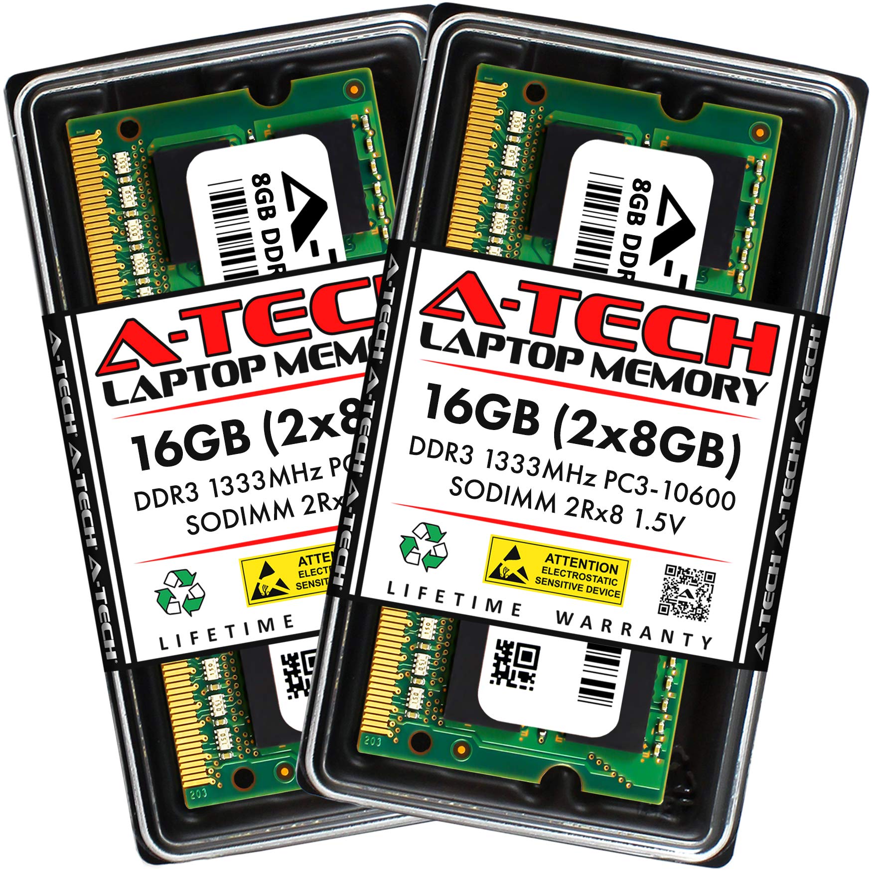 A-Tech 16GB Kit 2x8GB RAM for Dell Latitude E6520 E6510 E6420 E6320 E6220 E5520 E5420 Laptop DDR3 1333 MHz SODIMM P