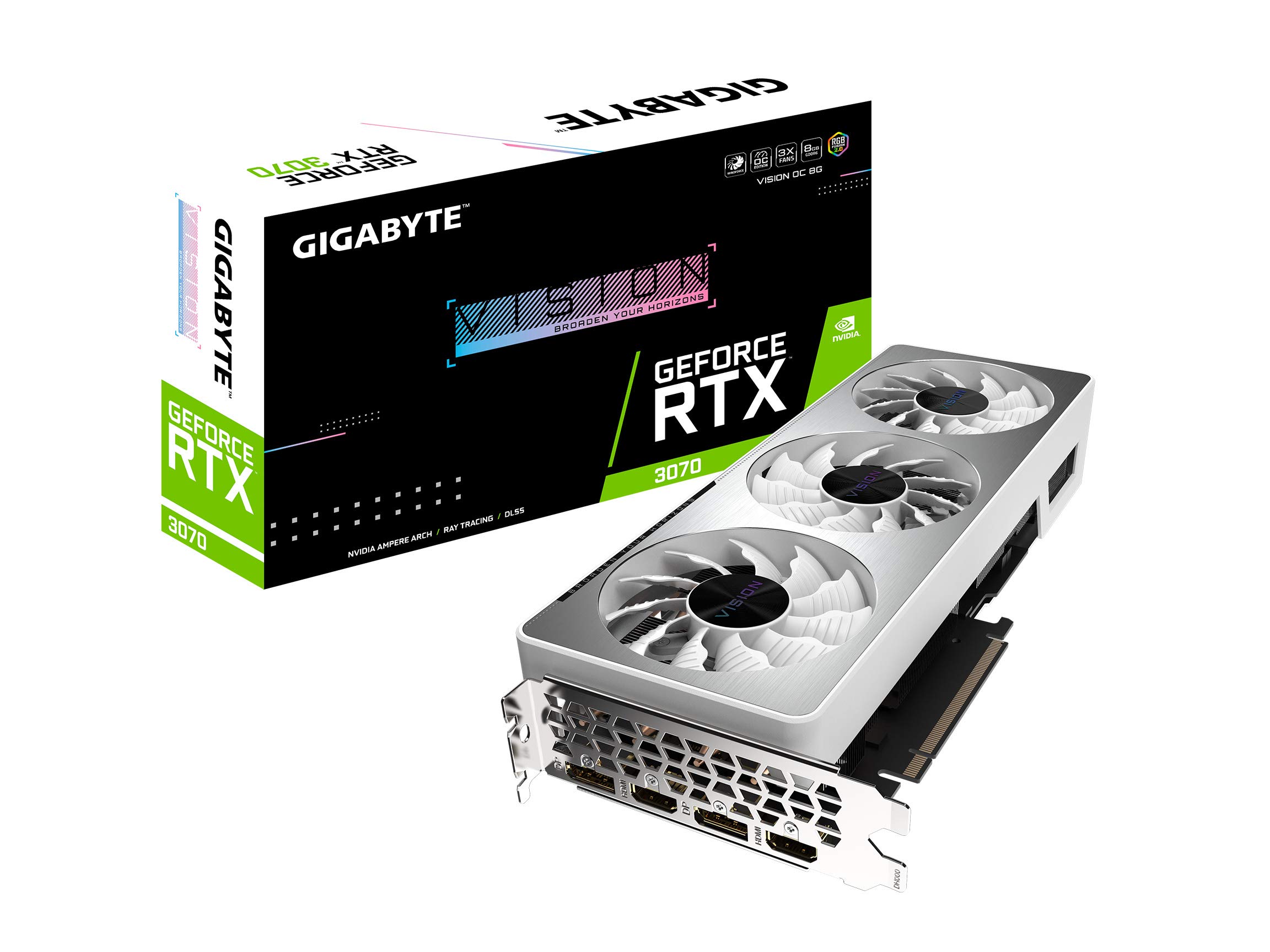 GIGABYTE ギガバイト GeForce RTX 3070 ビジョン OC 8G グラフィックカード 3倍速ウインドフォースフ