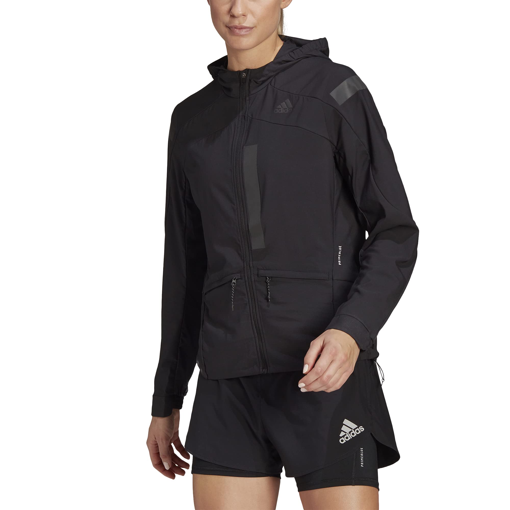adidas Womens Marathon Translucent Jacket BlackBlack Medium