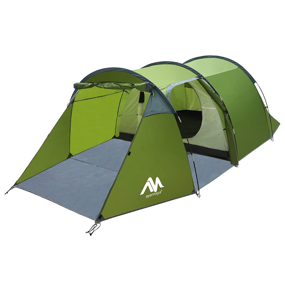 AYAMAYA テント 2ルーム 前室付き トンネルテント 2-4人用 キャンプテント ツーリングテント ツ