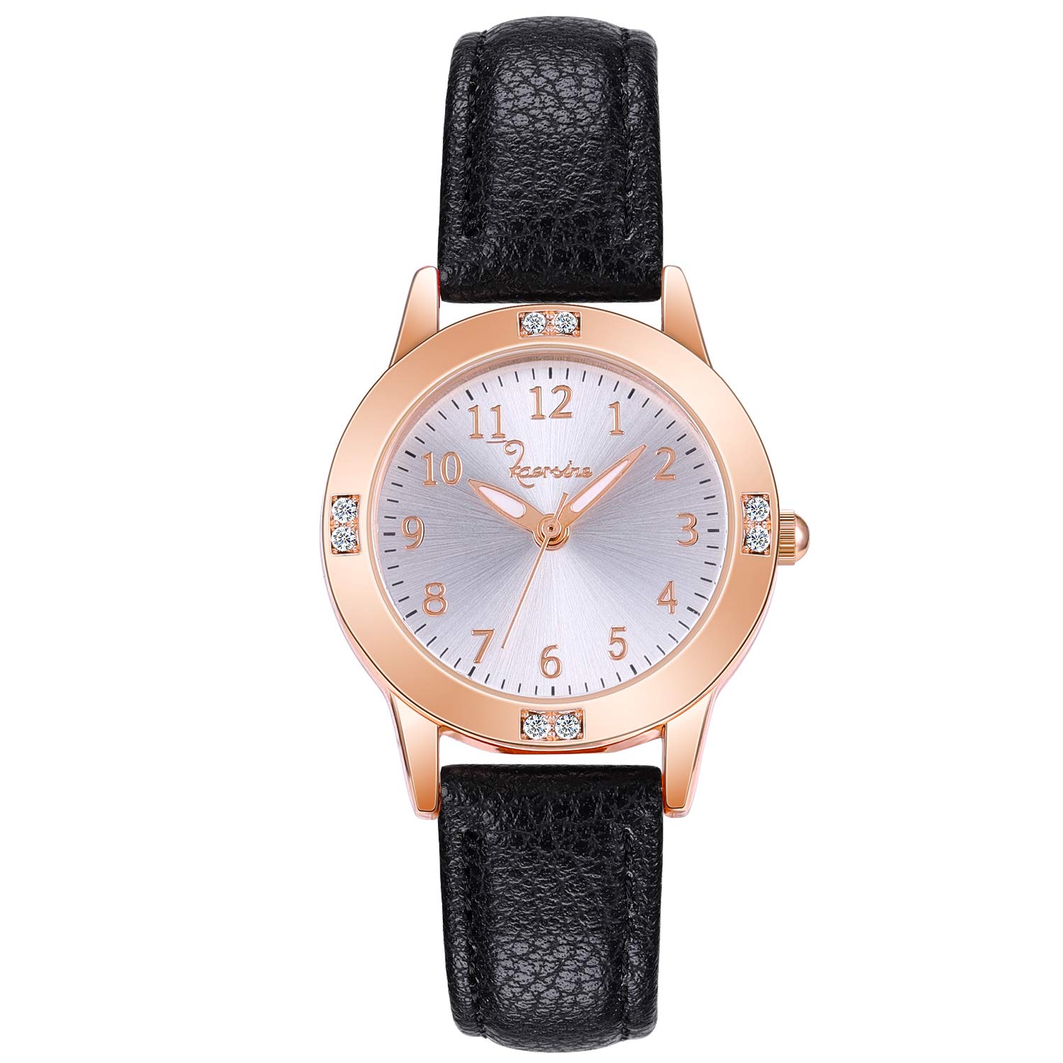 Girls Watches Ladies Watch for Gift Students Watches Simple Japanese Movement Casual Leather Band Watches for Ladies Fashion