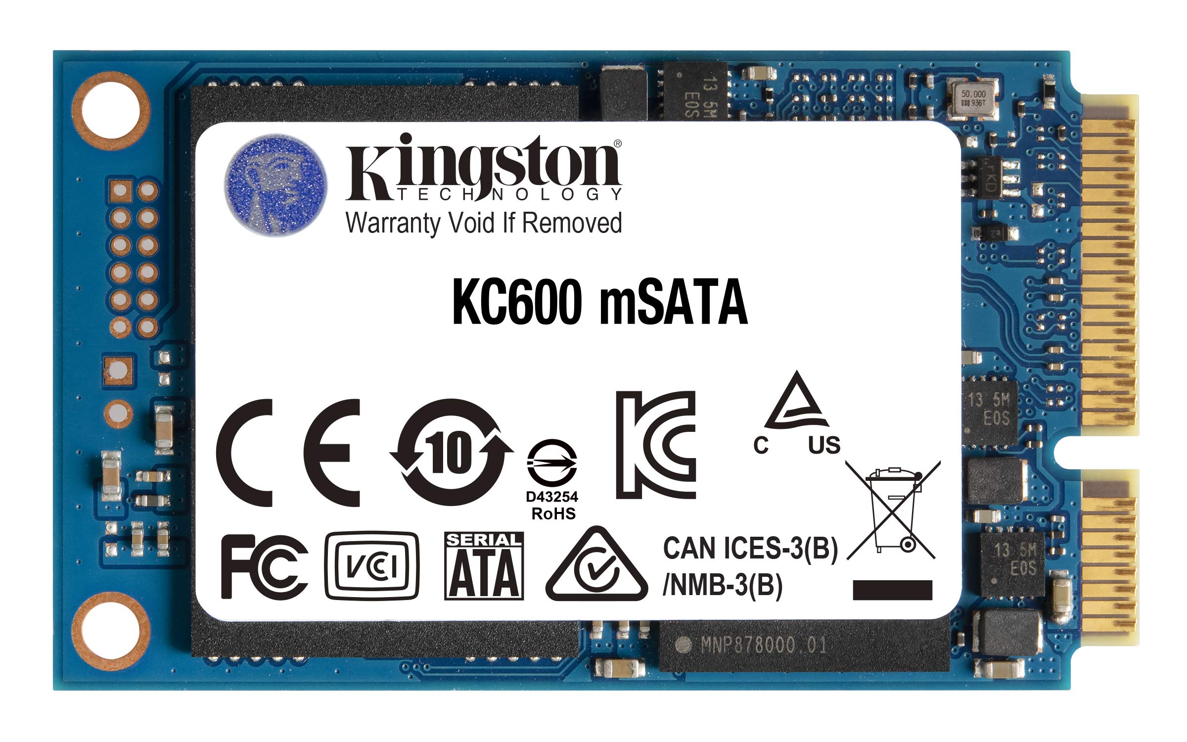 キングストンテクノロジー Kingston SSD KC600 256GB mSATA 3D TLC NAND採用 SKC600MS256G 削除削除品 5年削