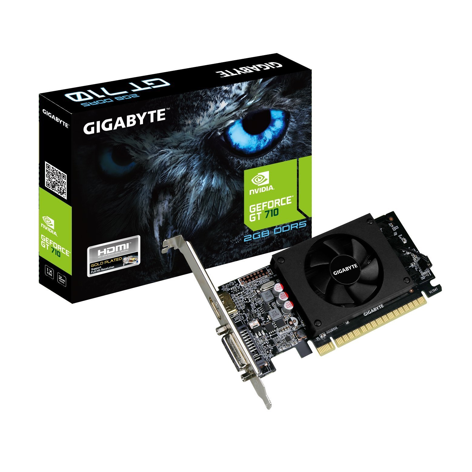 Gigabyte GeForce GT 710 2GB グラフィックカードとPCI Express 2.0 X8 バスインターフェースをサポートグ