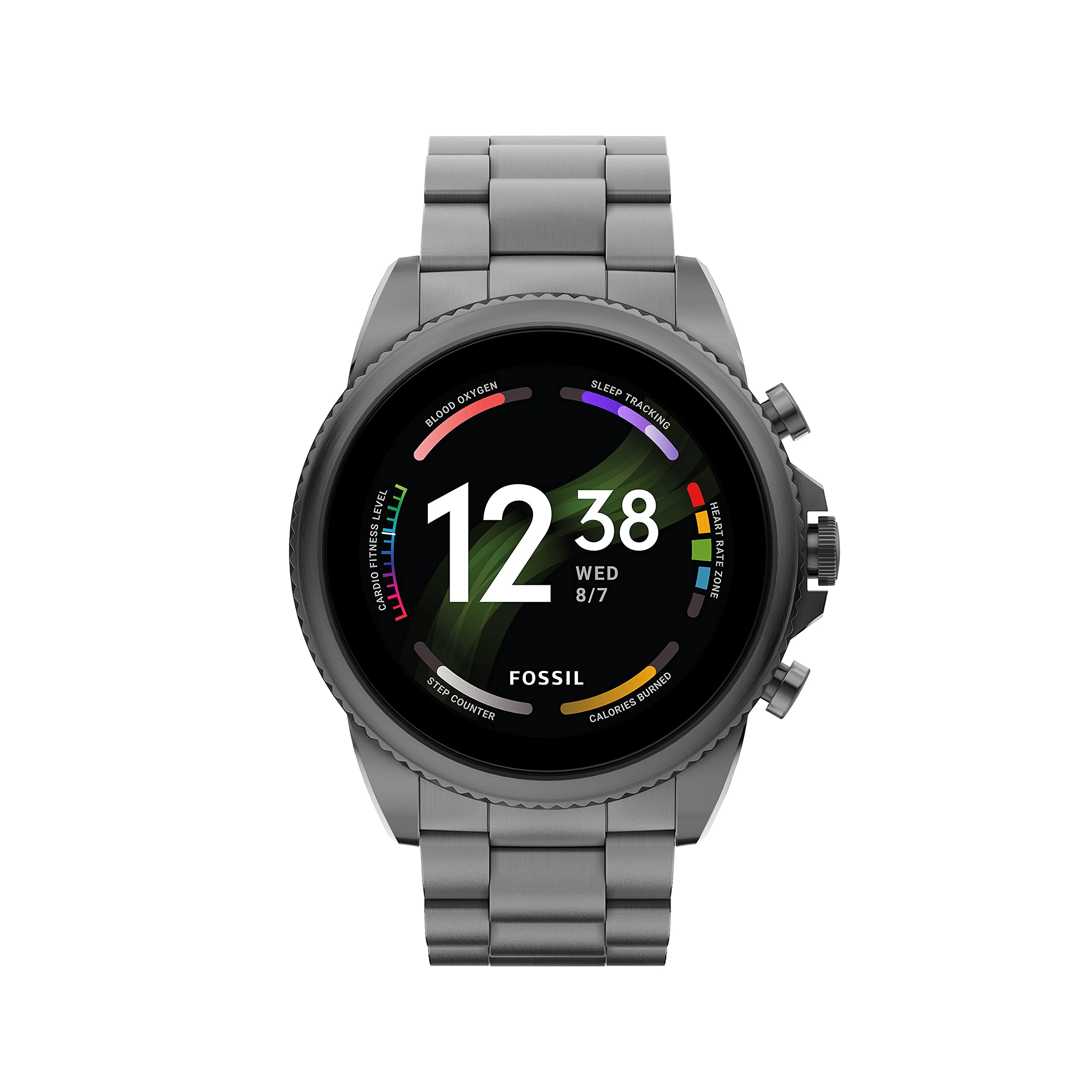 Fossil Mens Gen 6 44mm Stainless Steel Touchscreen Smart Watch Color Smoke Model FTW4059VFTW4059R