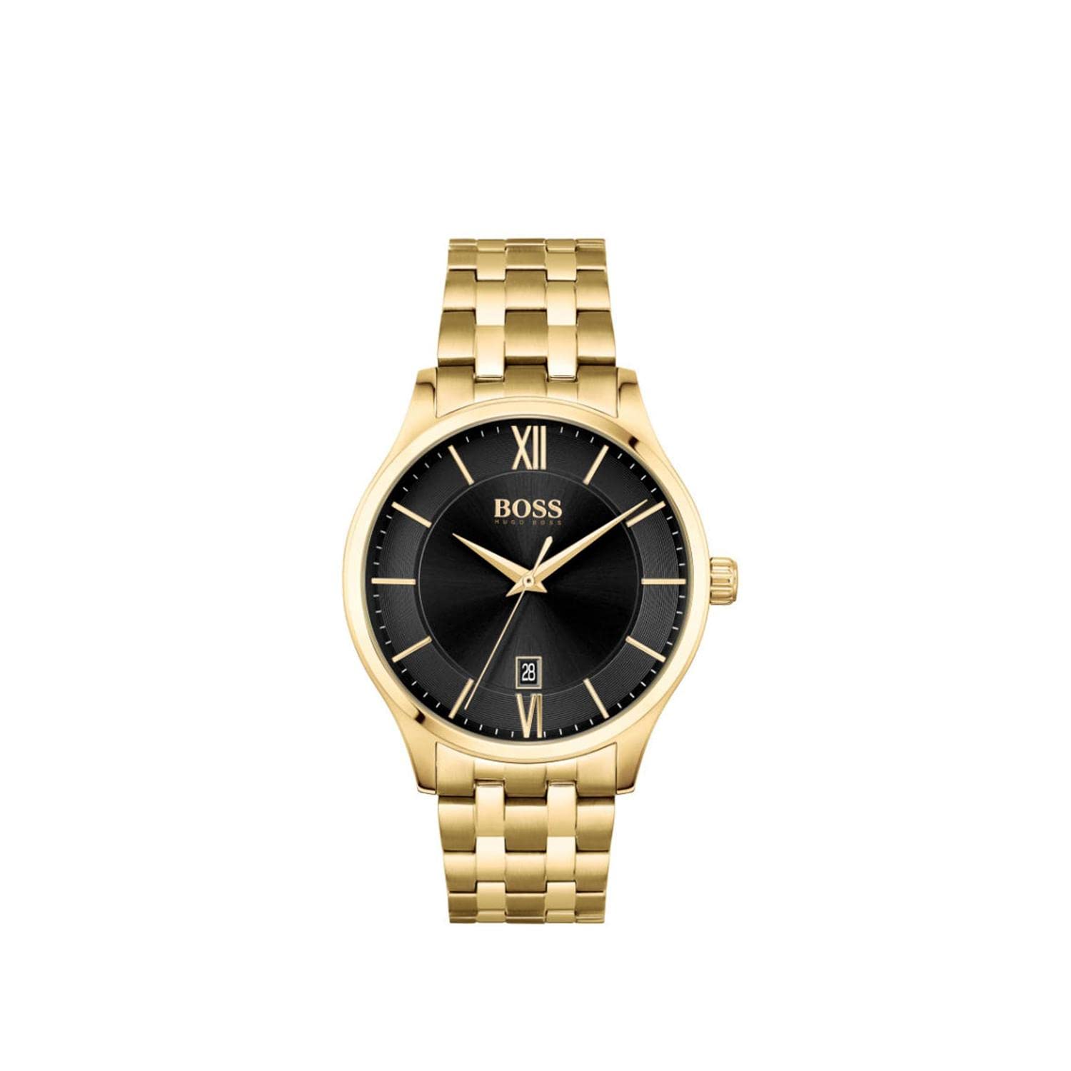 BOSS Mens Elite Quartz Watch with Stainless Steel Strap Gold 20 Model 1513897