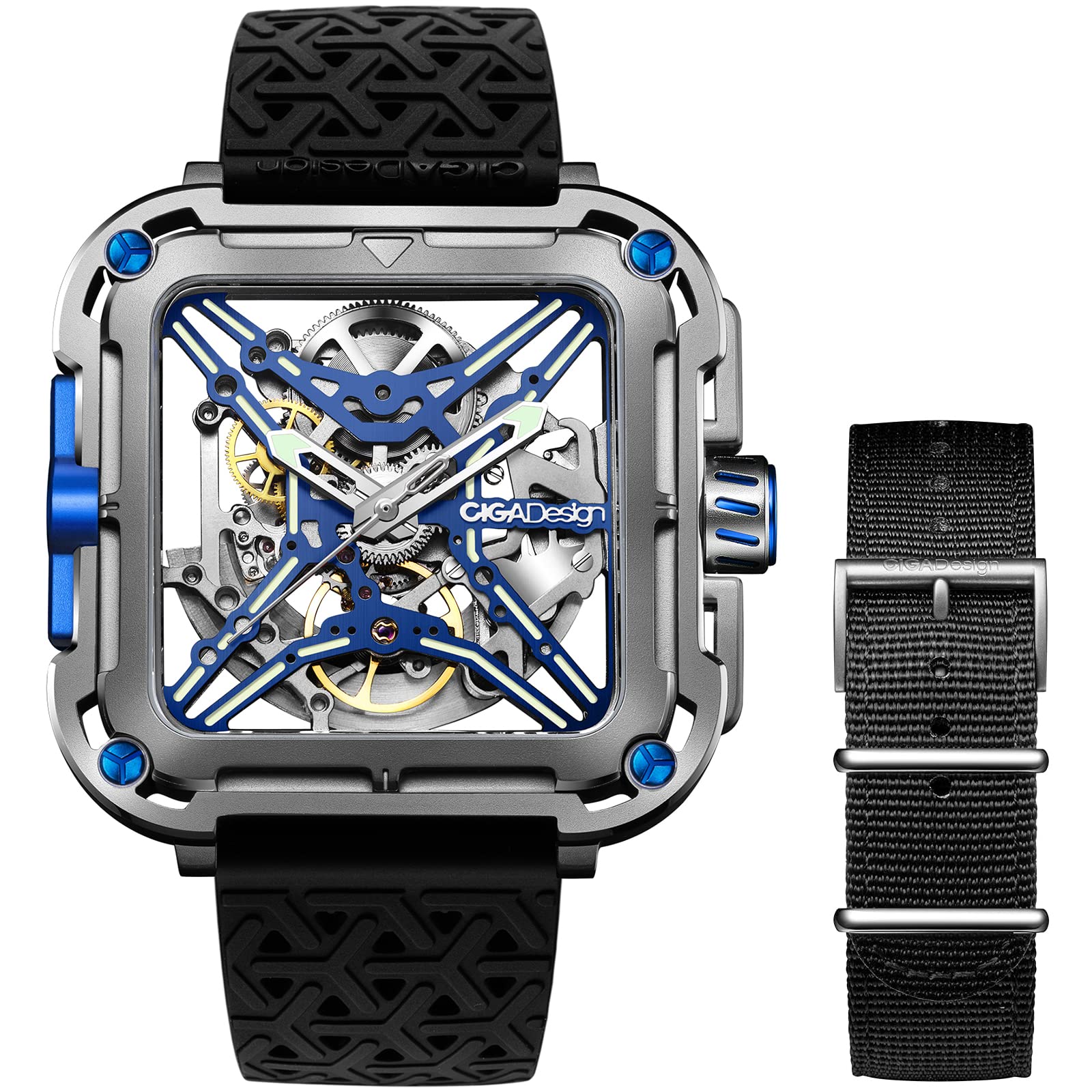 CIGADesign Xシリーズ スケルトン 自動機械式腕時計 ステンレススチール X型ケース カジュアル