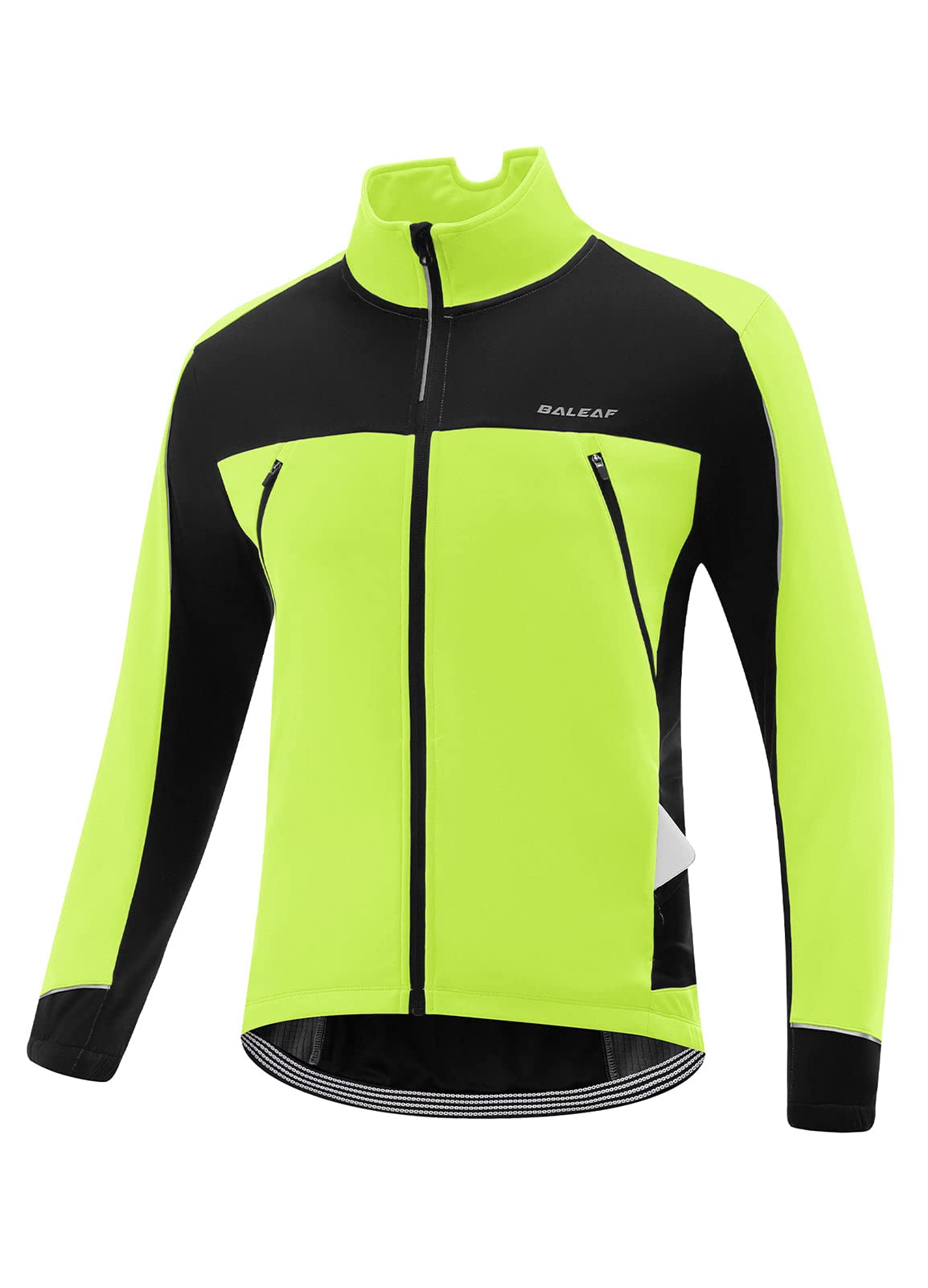 BALEAF Mens Winter Jacket Windproof Softshell Thermal Warm Pockets Cycling Running Mountain Biking Cold Weather Gear green