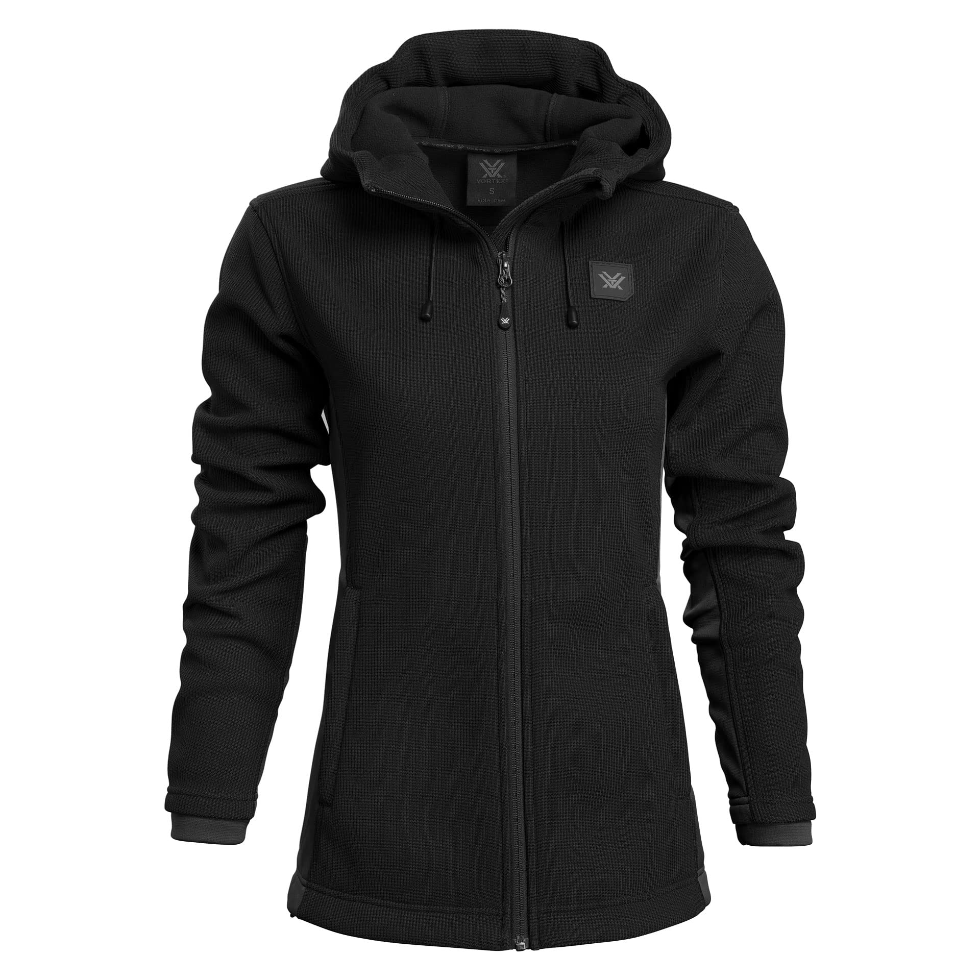 Vortex Womens Standard Hunting Lightweight Water-Resistant Hooded Full-Zip Shed Hunter Pro Jacket Black X-Large