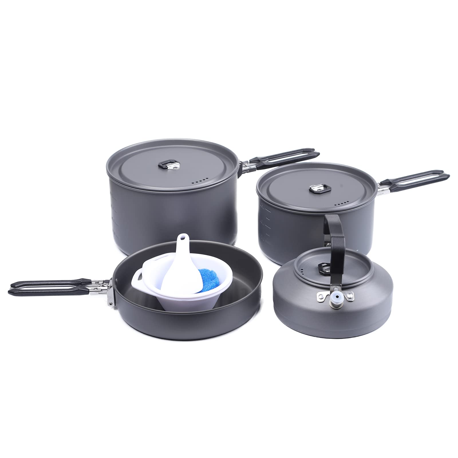 Fire-Maple Feast 4 Camping Cookware Kit Outdoor Cookware Set with Pots Kettle Saucepans and Spatula for Hiking Fishing Picn
