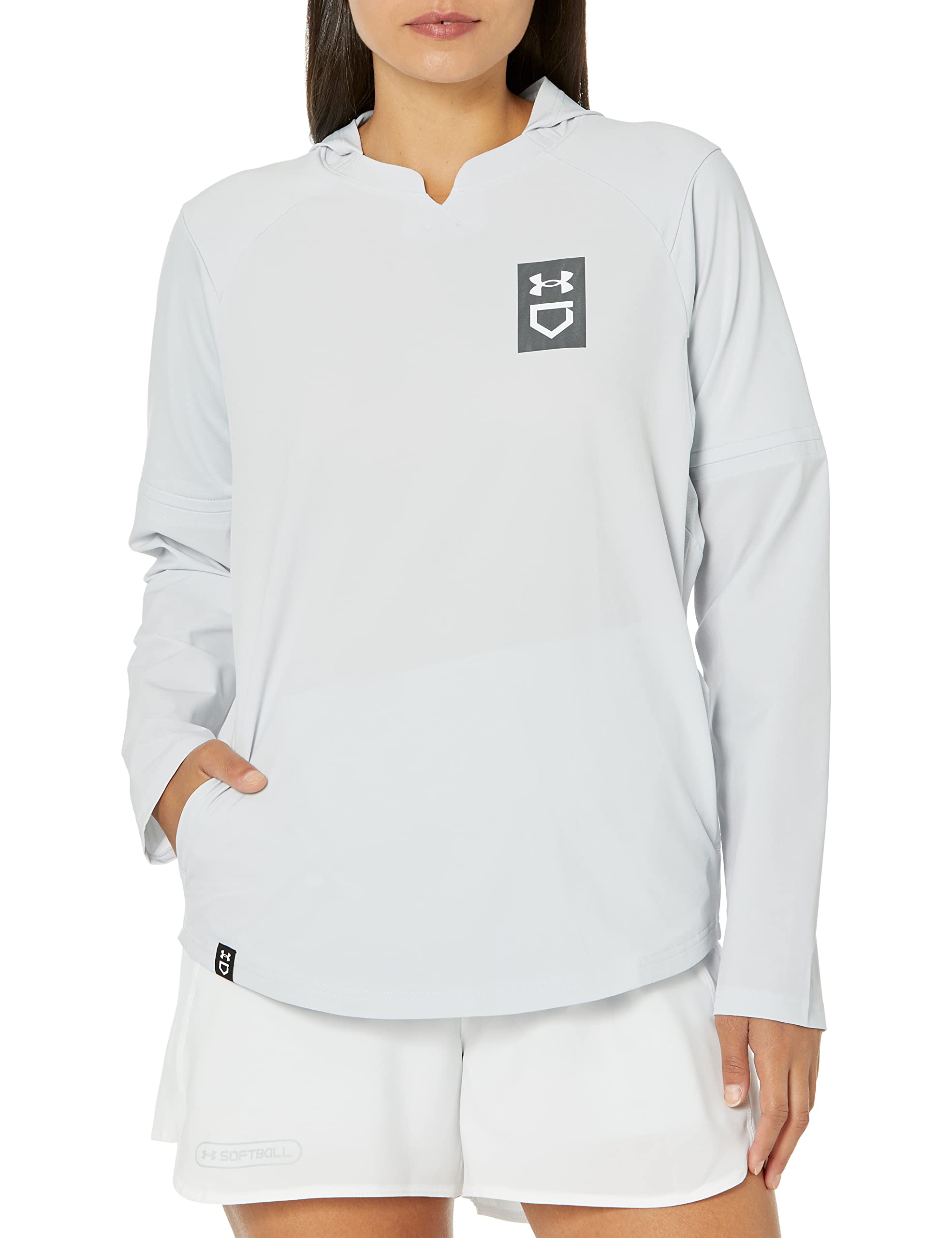 Under Armour Womens Standard Softball Cage Jacket 22 014 Halo GrayPitch GrayWhite Small
