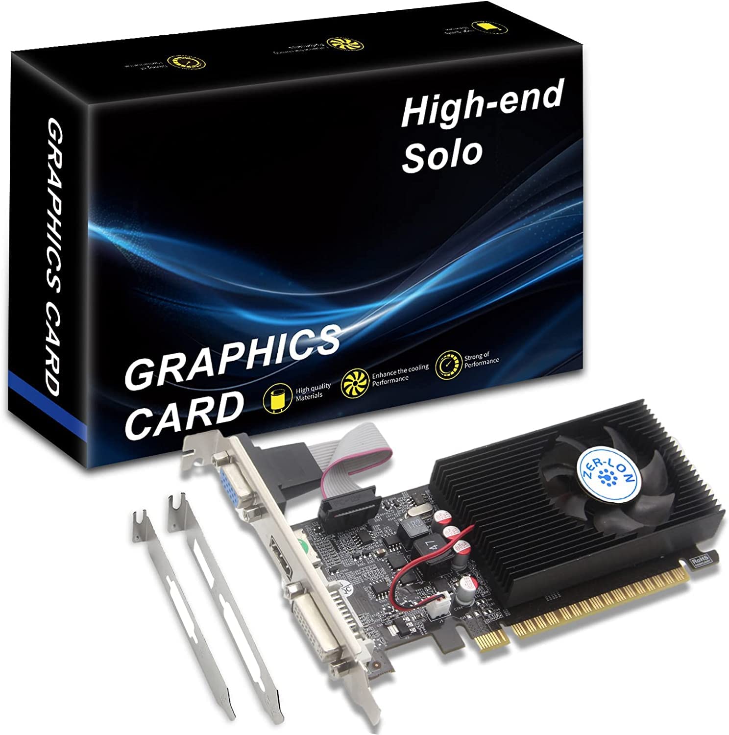 ZER-LON NVIDIA GT 730 グラフィックカード コンピューター ロープロファイル GPU 4GB 128ビット GDDR3 P