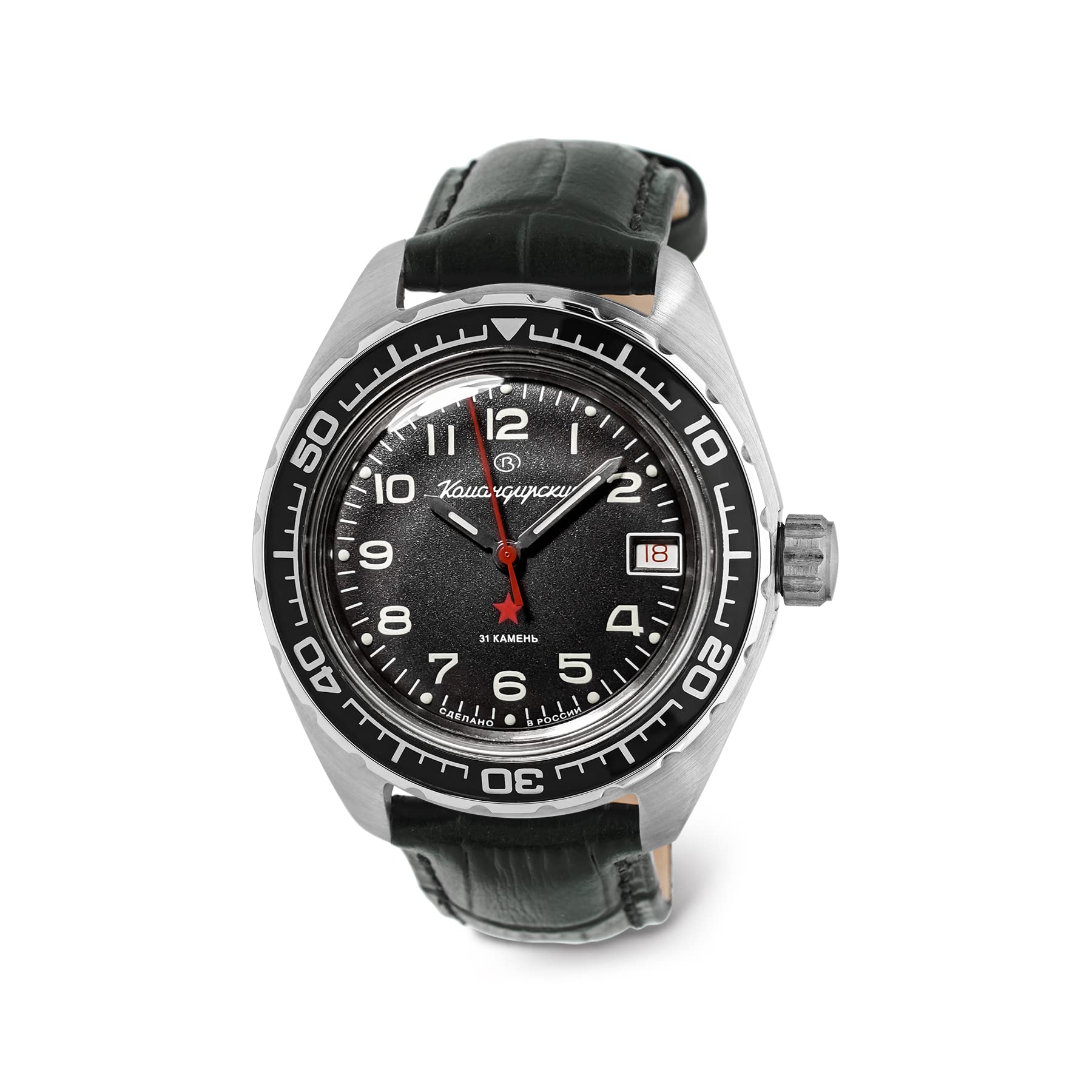 VOSTOK Komandirskie K-02 Automatic Self-Winding Russian Military Diver Wrist Watch WR 200 m Fashion Business Casual