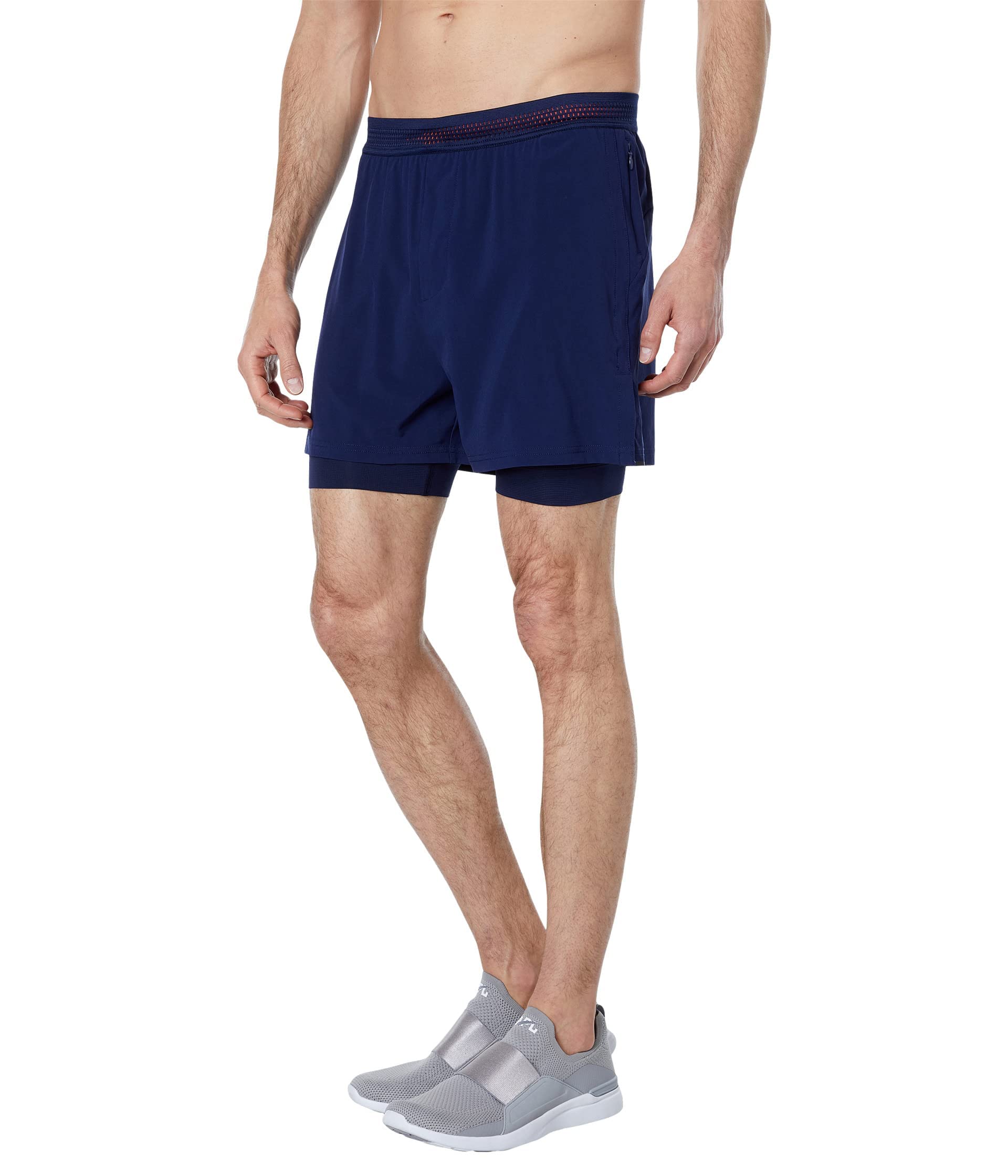 Rhone Mens 4 Swift Running Short Lined Perforated Quick-Drying Anti-Odor Performance Shorts Maritime Large