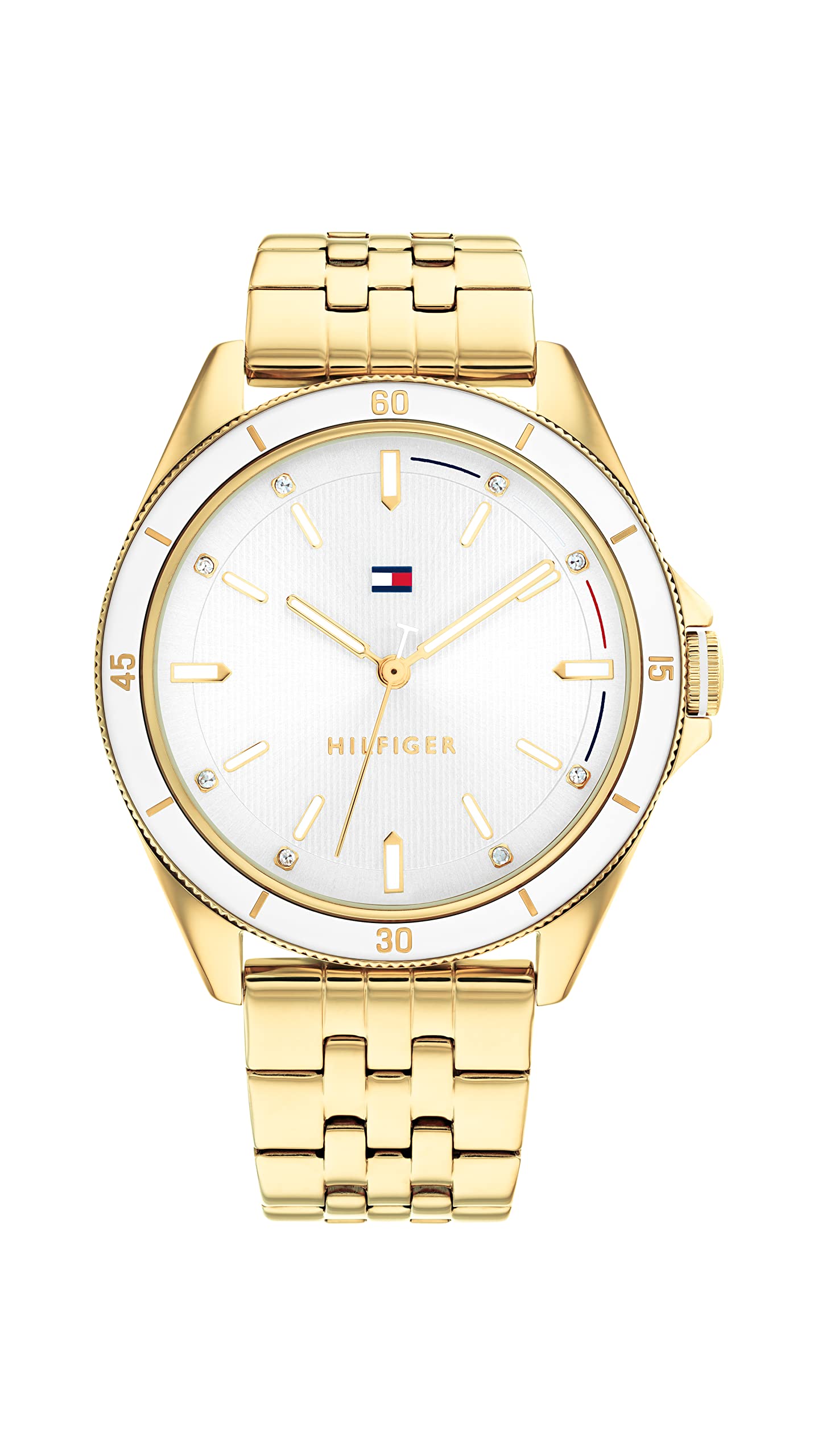 Tommy Hilfiger Womens Quartz Watch with Gold Plated Steel Strap 19 Model 1782483