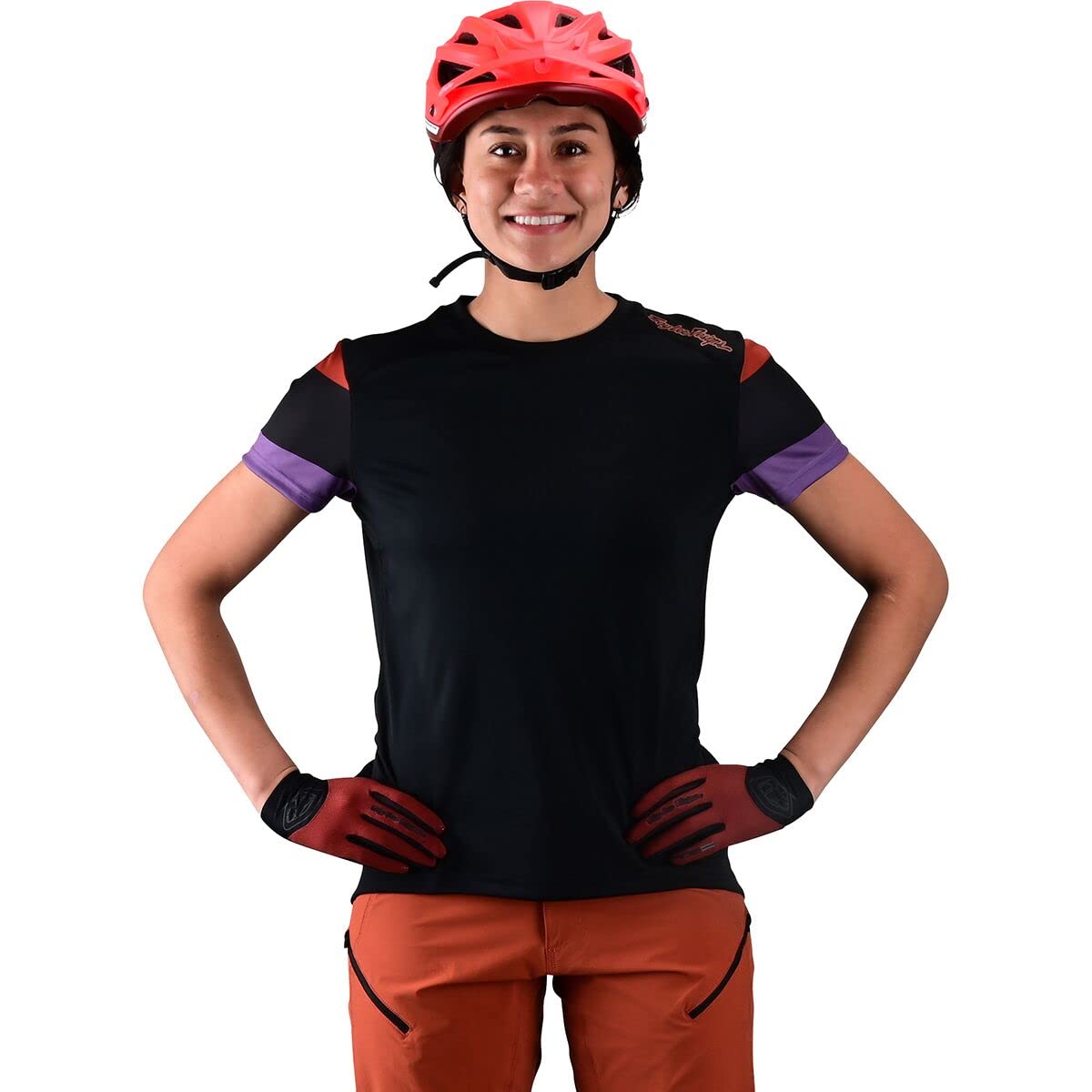 Troy Lee Designs Cycling MTB Bicycle Mountain Bike Jersey Shirt for Women Lilium SS Rugby Black X-Small