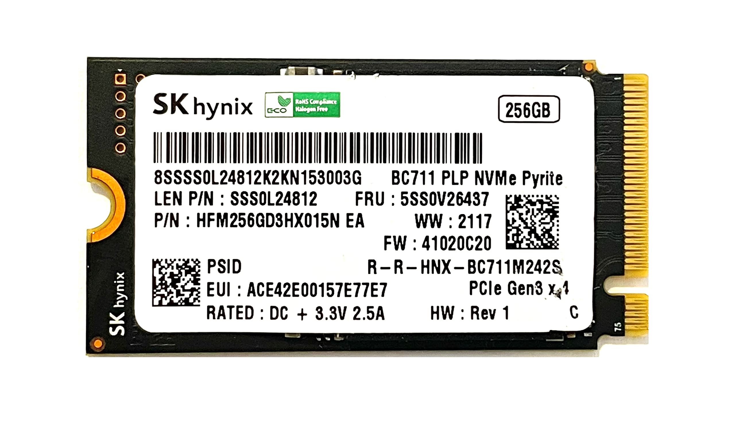 OEM SK Hynix 256GB M.2 PCI-e NVME 内蔵ソリッドステートドライブ 30mm 2230 フォームファクター
