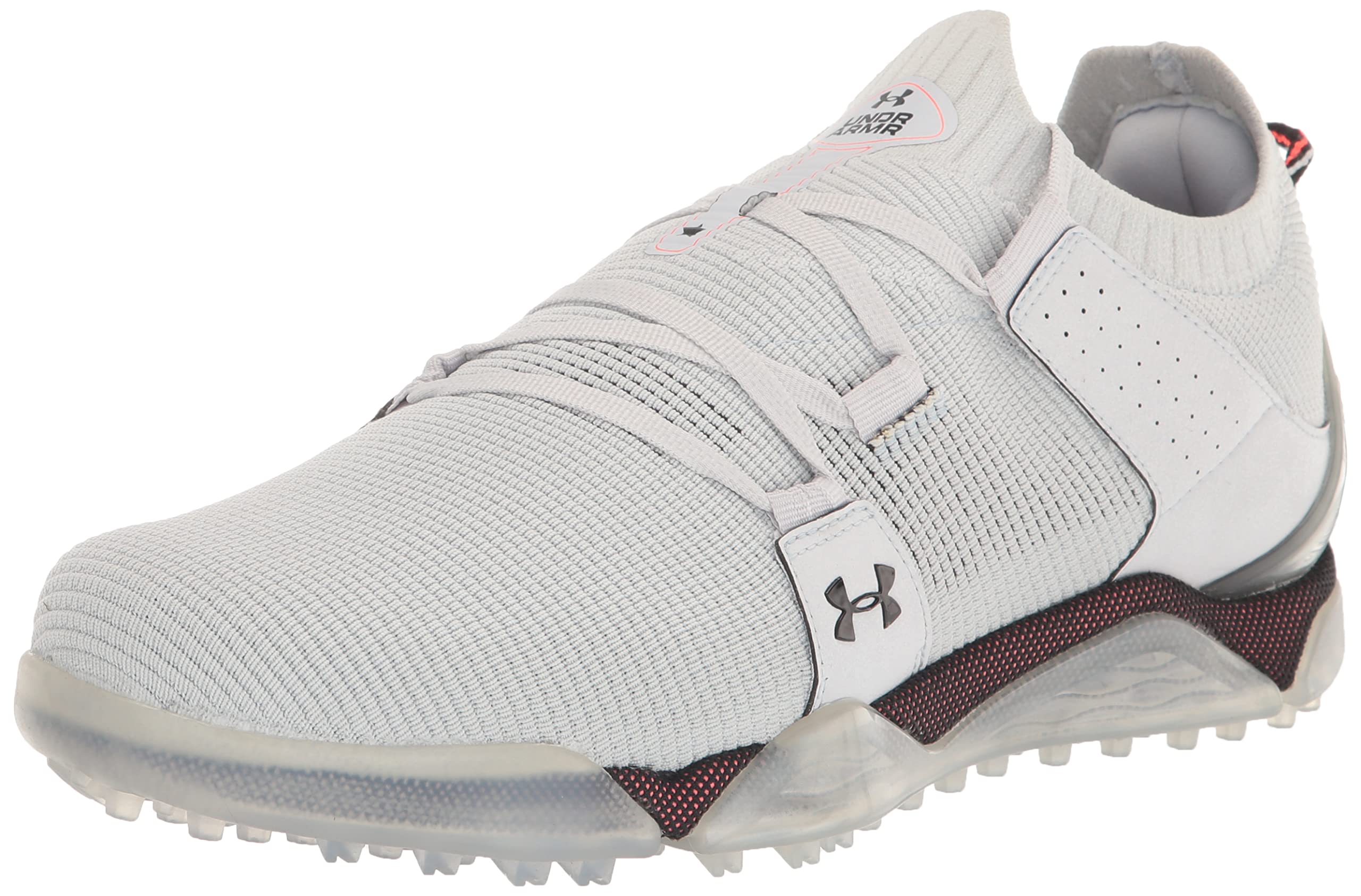 Under Armour Mens HOVR Tour Spikeless Cleat Golf Shoe 102 Halo GrayAfter BurnBlack 12 Wide
