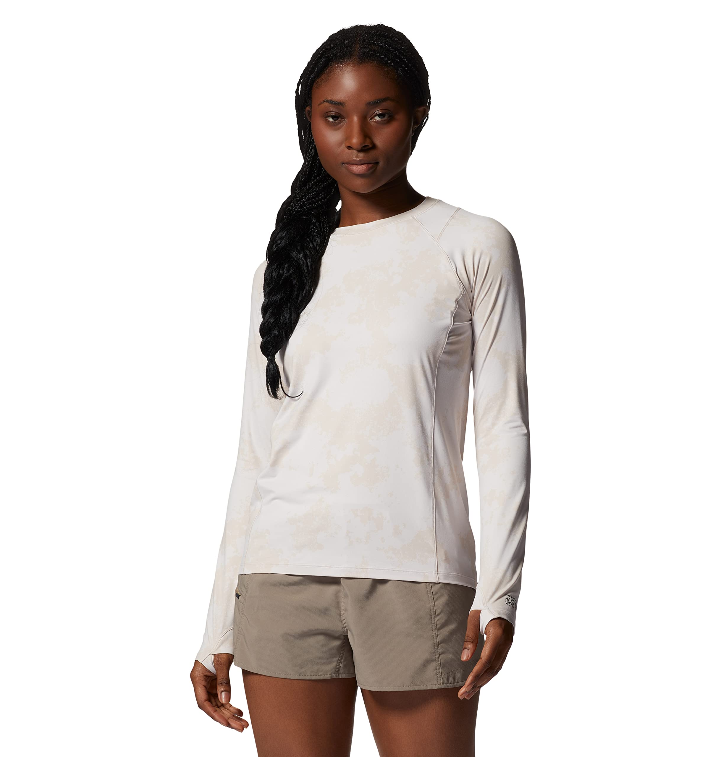 Mountain Hardwear Womens Standard Crater Lake Long Sleeve White Sprite Scattered Dye Print X-Large