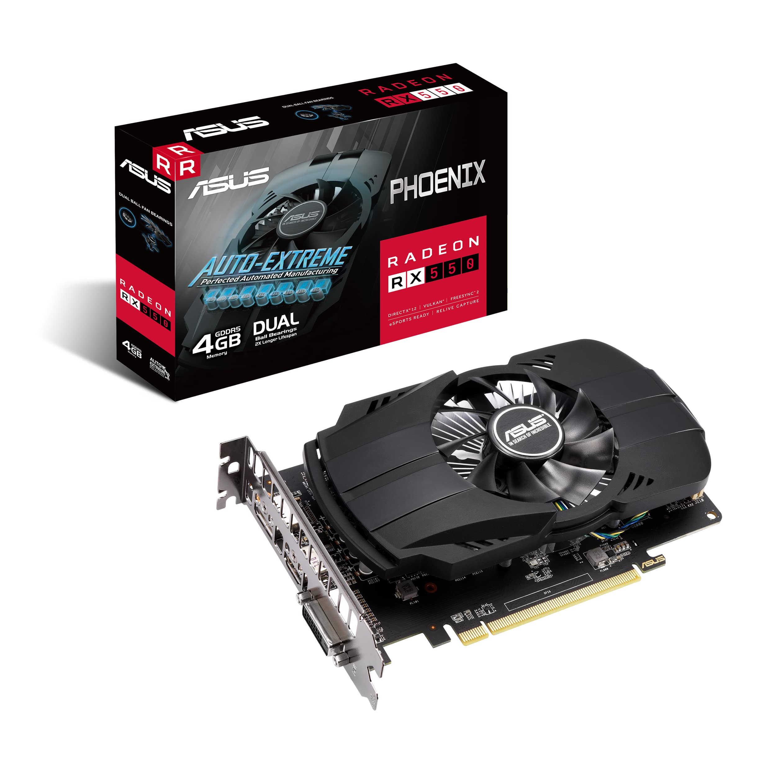 ASUS エイスース Phoenix AMD Radeon RX 550 グラフィックスカード PCIe 3.0 4GB GDDR5メモリ HDMI DisplayPort