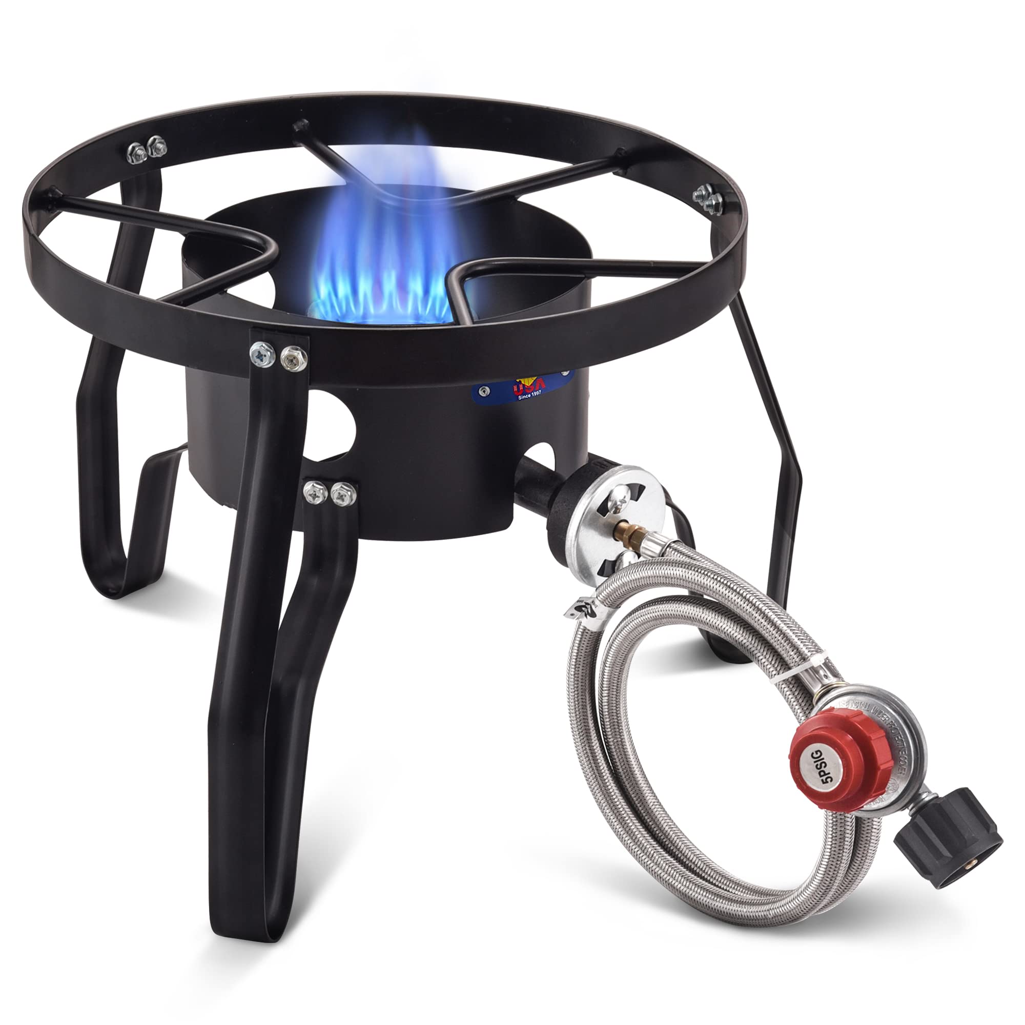 ARC Camping Propane Stove Outdoor Cooker Propane Burner for Outdoor Cooking Round Burner Ideal for Camping Tailgating Tra
