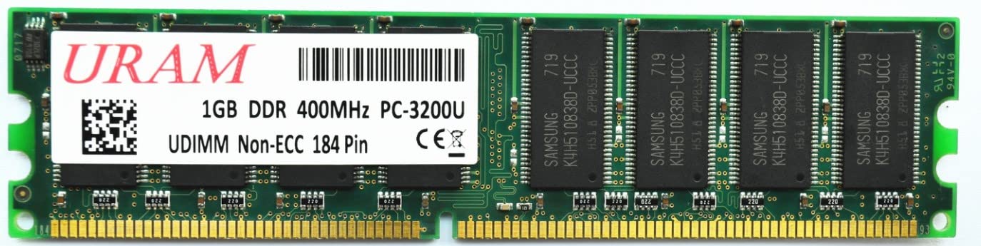 URAM 1GB DDR SDRAM 400MHz PC-3200 184Pin DIMM Samsung IC RAM Desktop Memory
