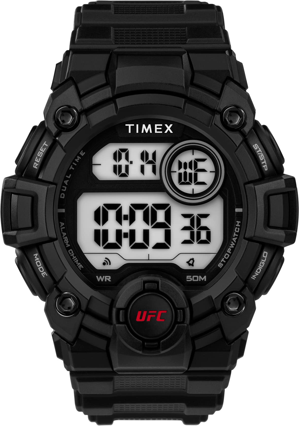 Timex Mens Digital Watch with a Plastic Strap UFC Rematch Black TW5M53100-AMZUK