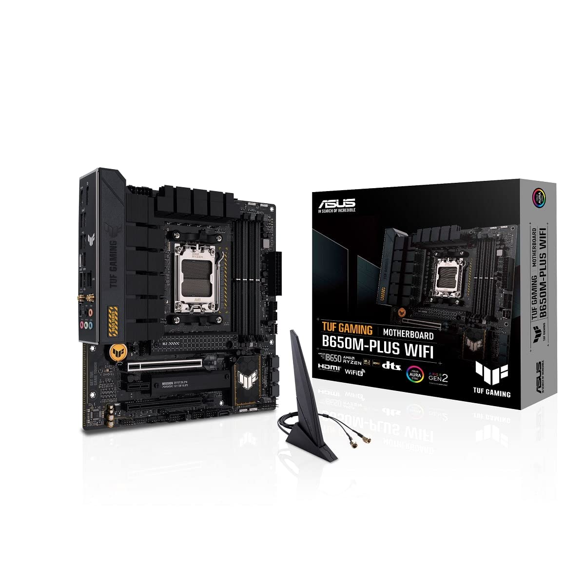 ASUS TUF GAMING B650M-PLUS WIFI Socket AM5 LGA 1718 Ryzen 7000 mATX gaming motherboard14 power stages PCIe 5.0 M.2 supp