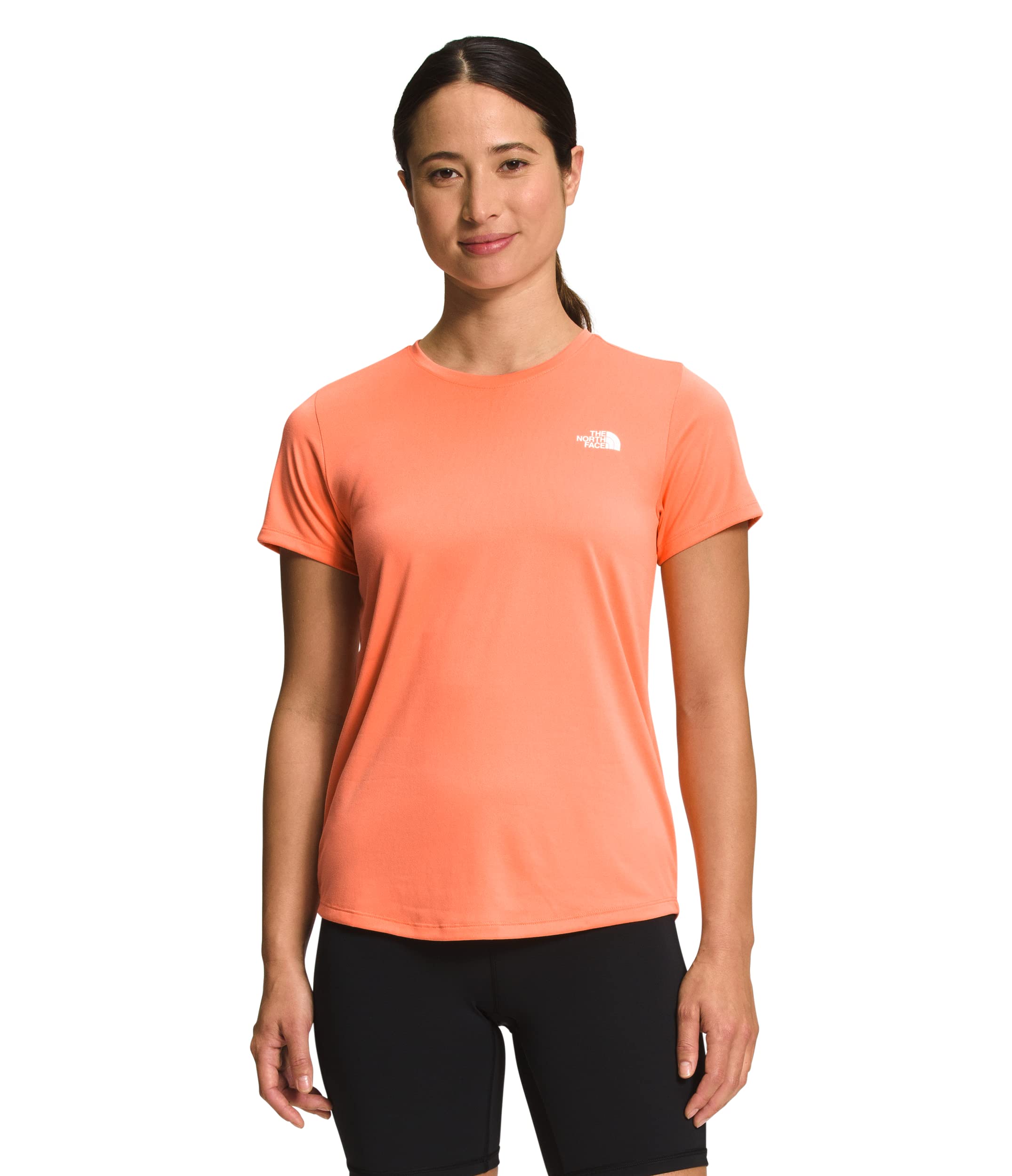 THE NORTH FACE Womens Elevation Short Sleeve Standard and Plus Size Dusty Coral Orange Small